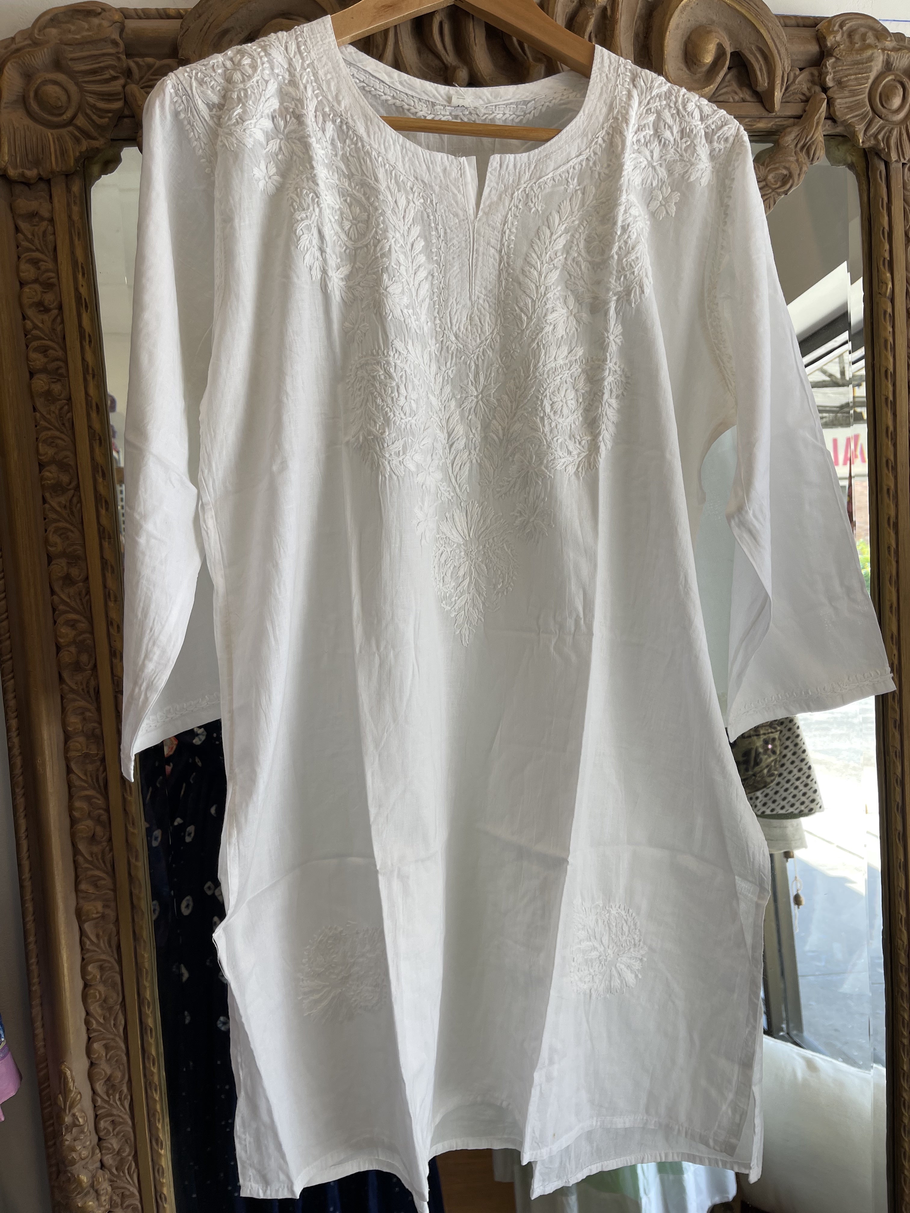 White on White Embroidered - Floral Empress