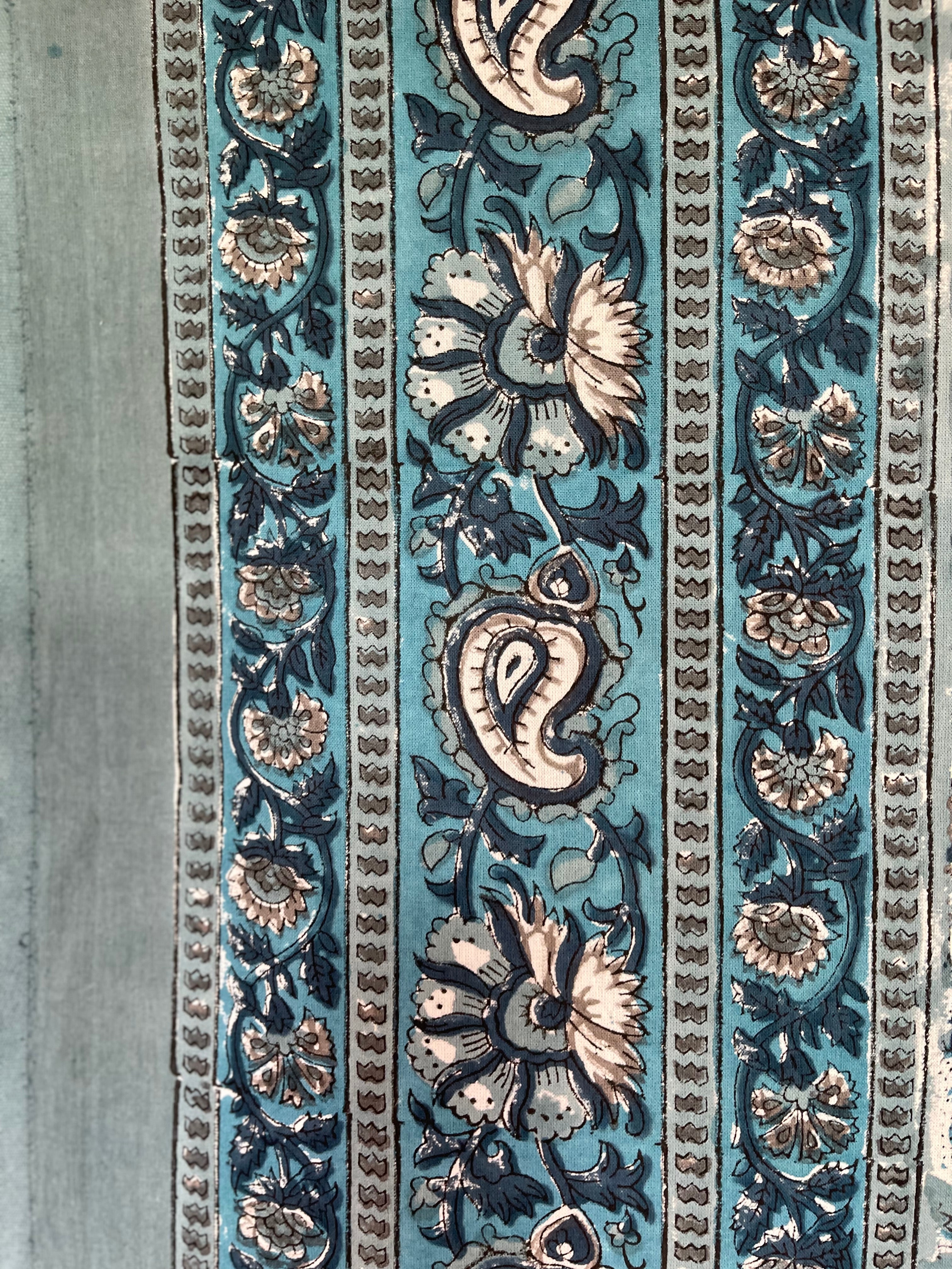 Block Printed Cotton Sheet - FLORAL STORM