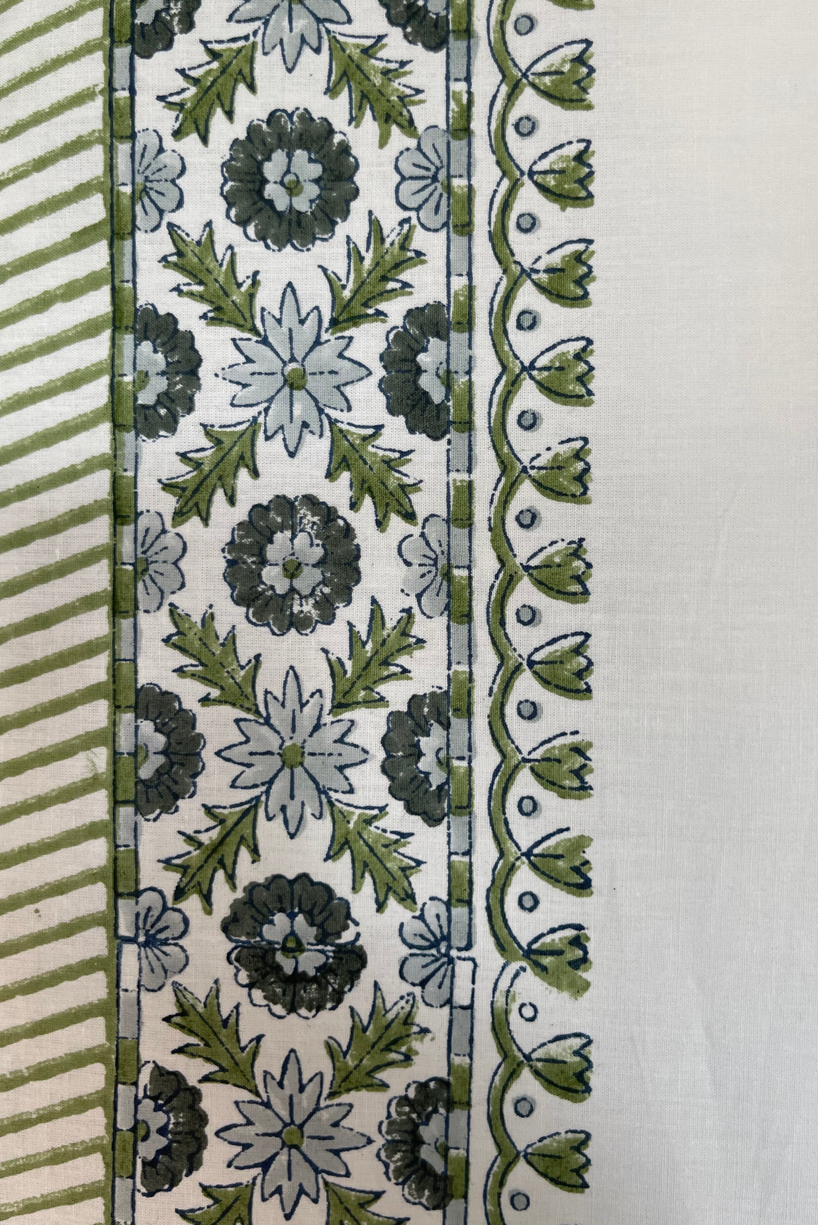 Block Printed Cotton Sheet - FORGET ME NOT