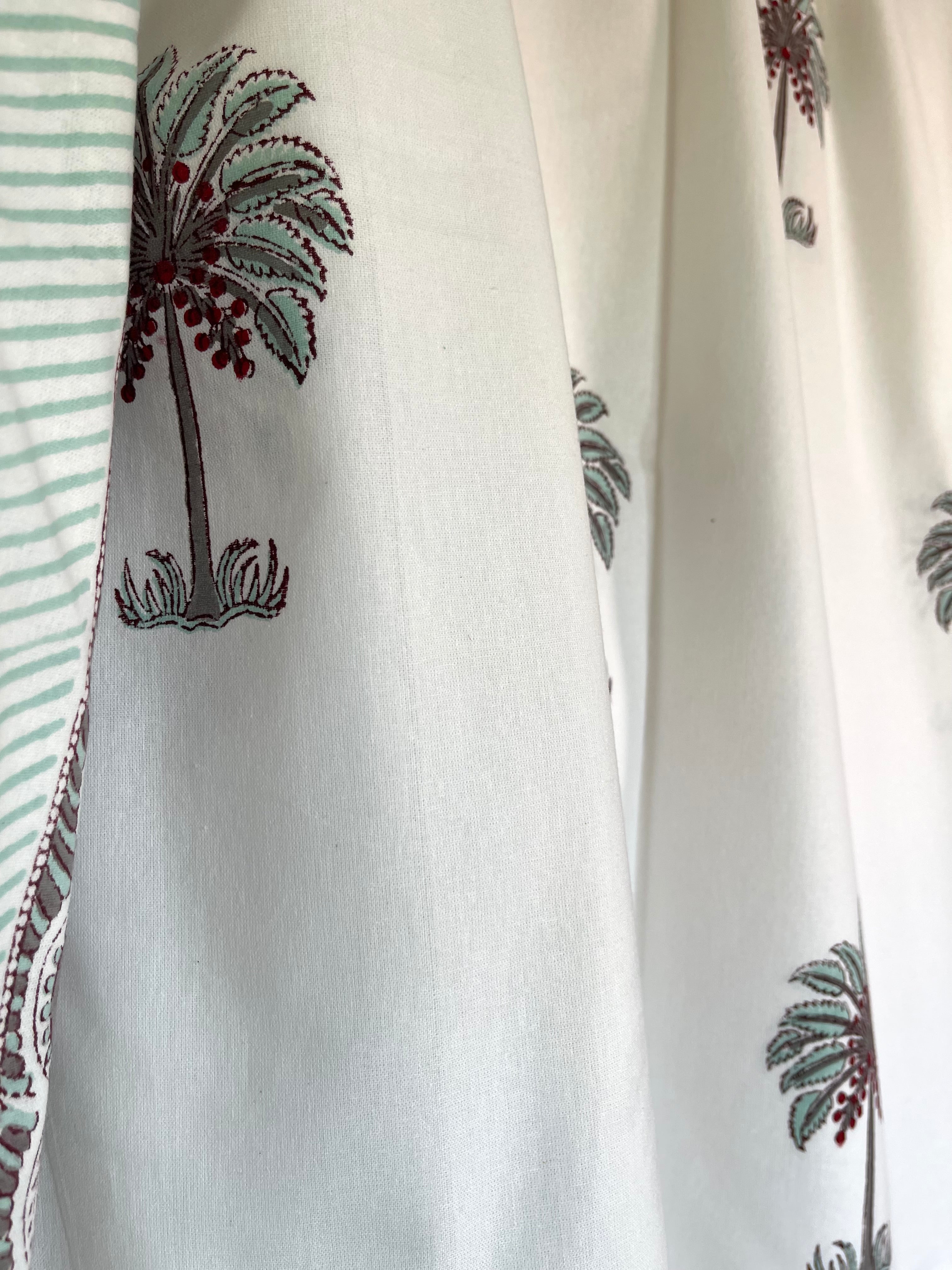 Block Printed Cotton Sheet - DATE PALM