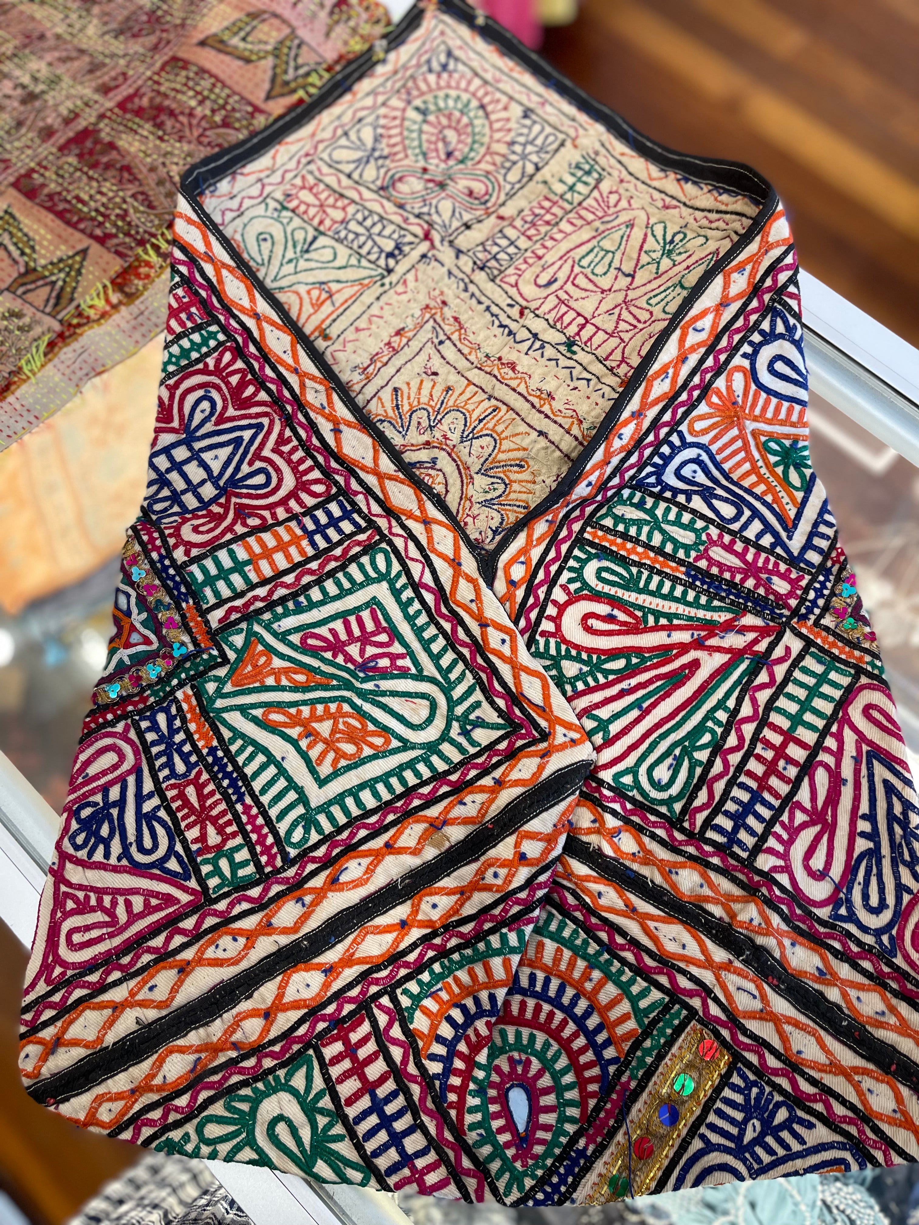 KUTCH DOWRY BAG - MIRRORED CLOVER