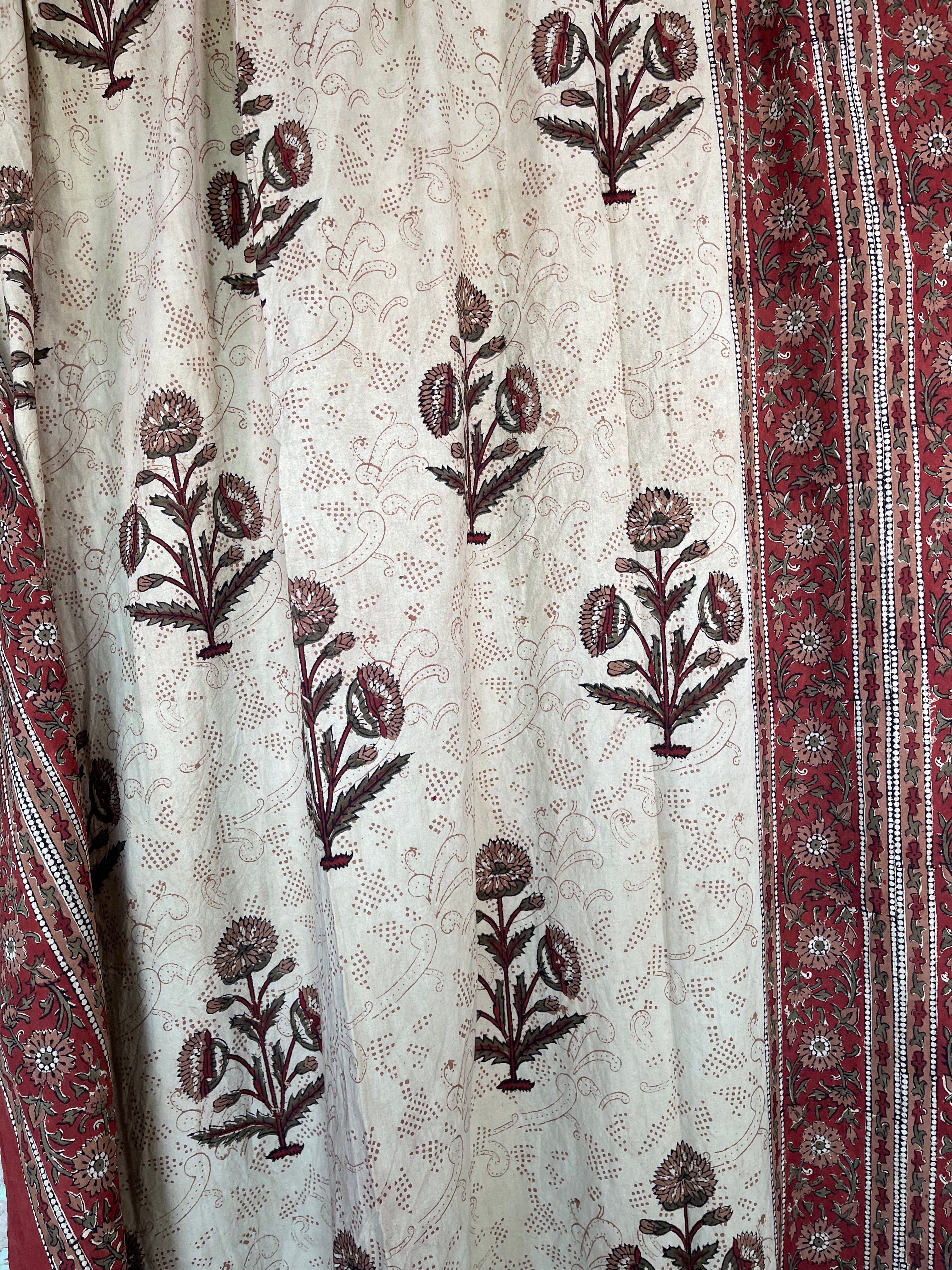 Block Printed Cotton Sheet - Bagru Floral