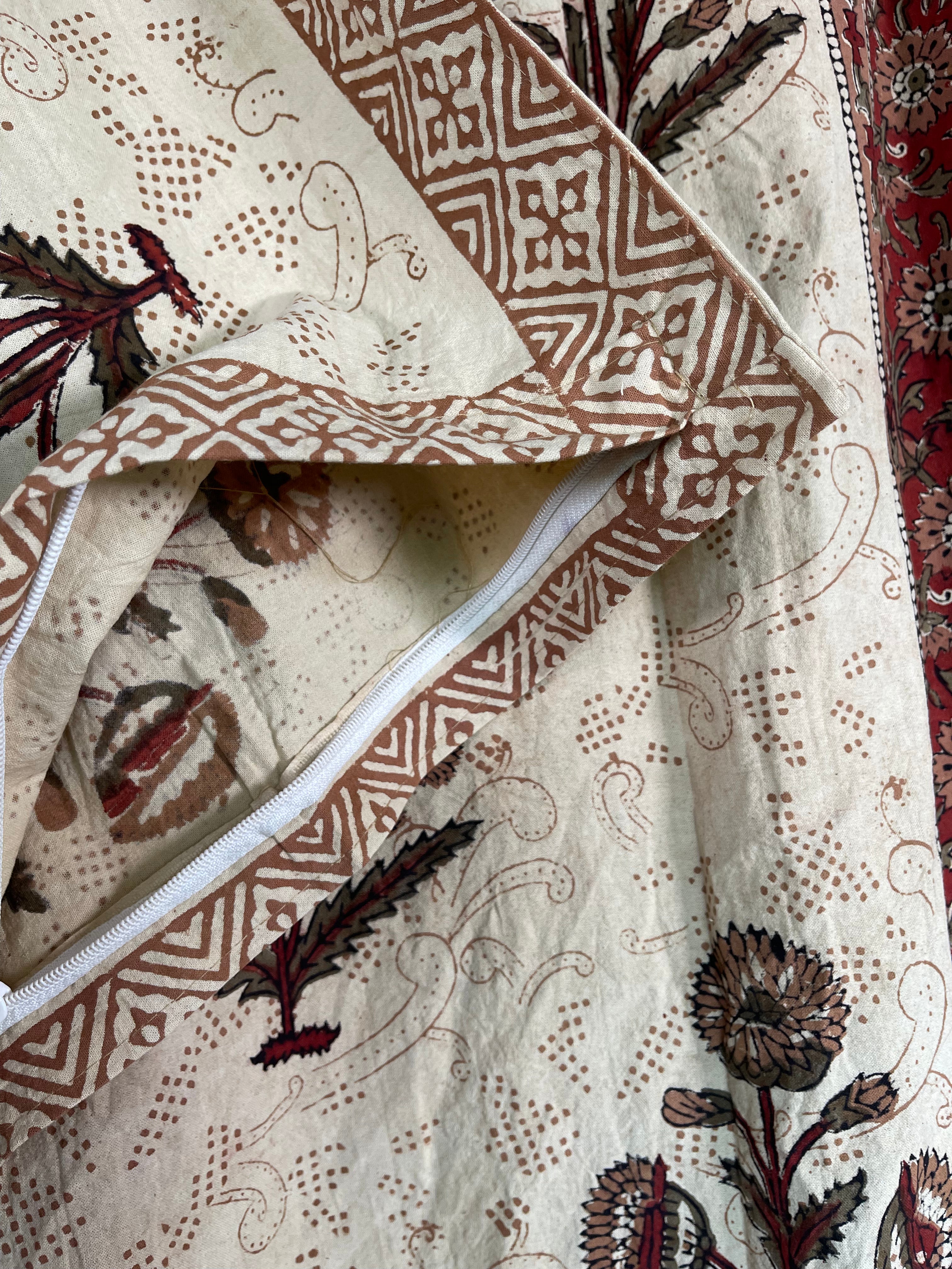 Block Printed Cotton Sheet - Bagru Floral