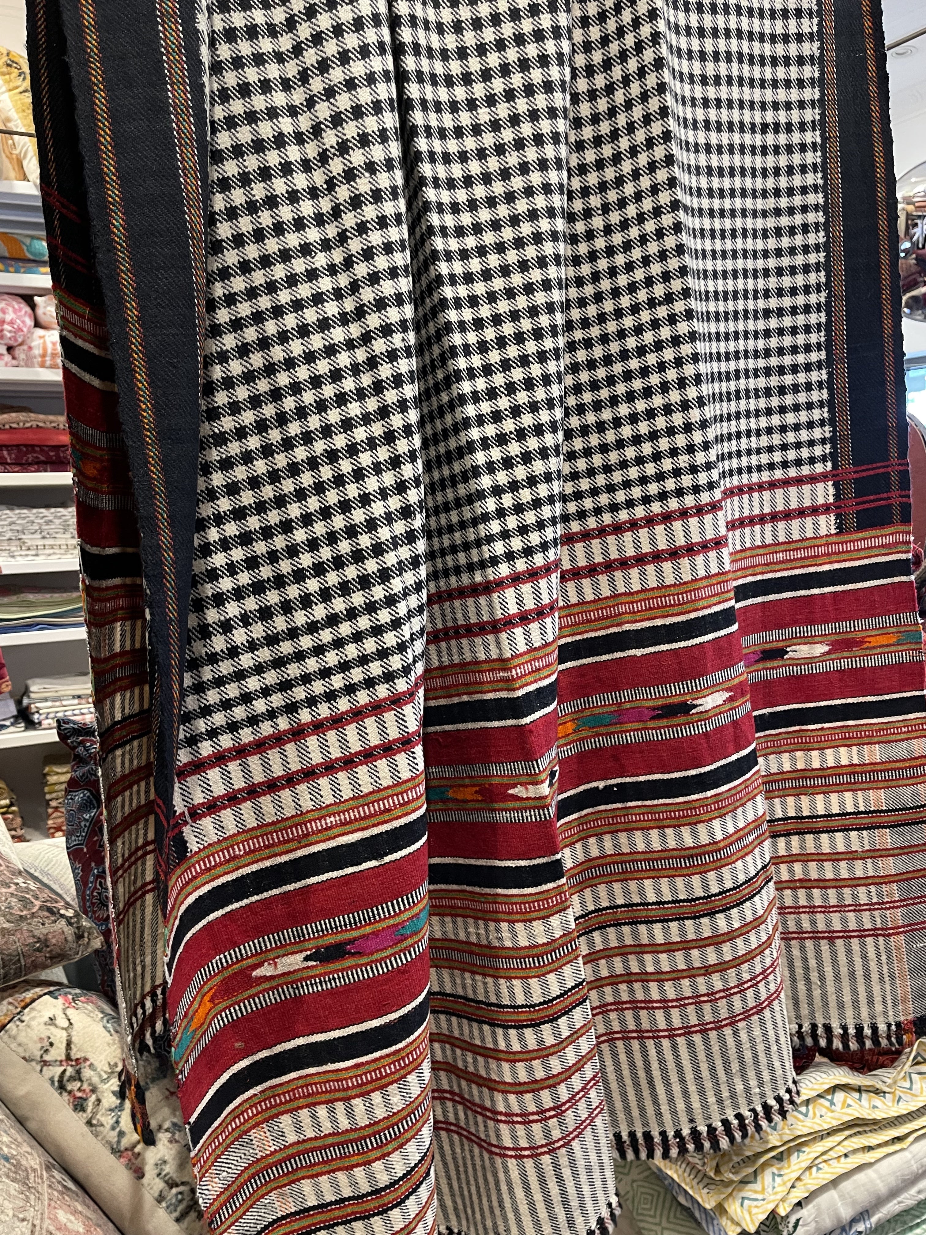 Handwoven Artisinal Pure Wool Throw - Checkerboard