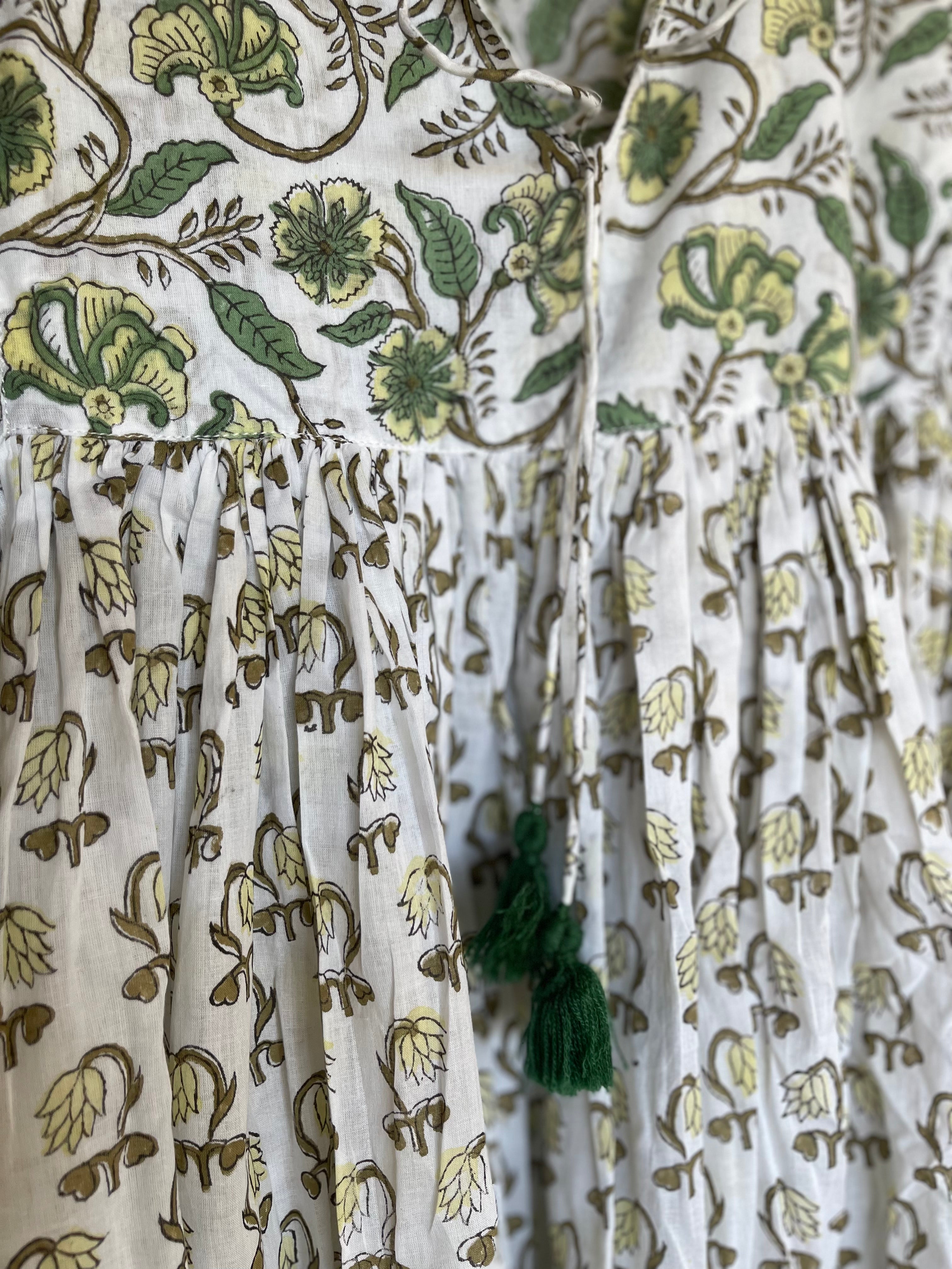 GYPSY TOP - GARDEN GREEN FLORAL