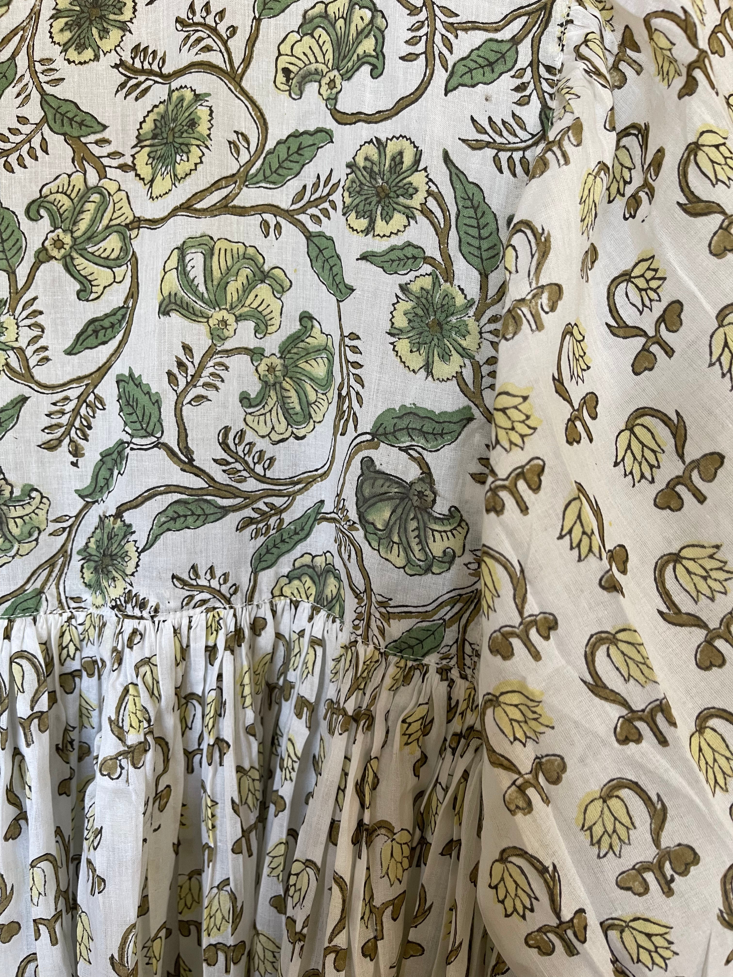 GYPSY TOP - GARDEN GREEN FLORAL