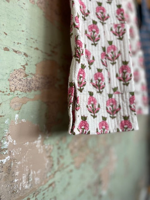 Handblock Printed Mughal Vest - Spring Garden