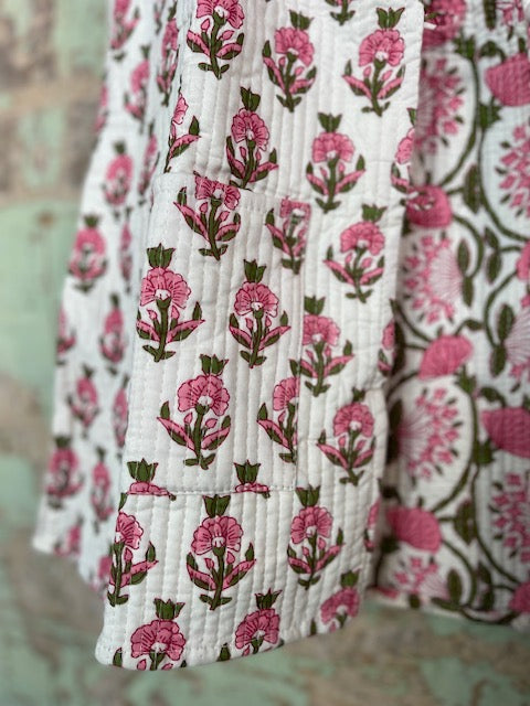 Handblock Printed Mughal Vest - Spring Garden