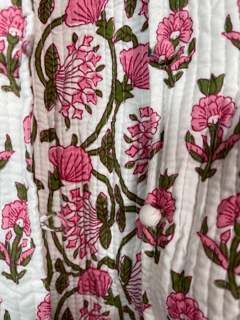 Handblock Printed Mughal Vest - Spring Garden