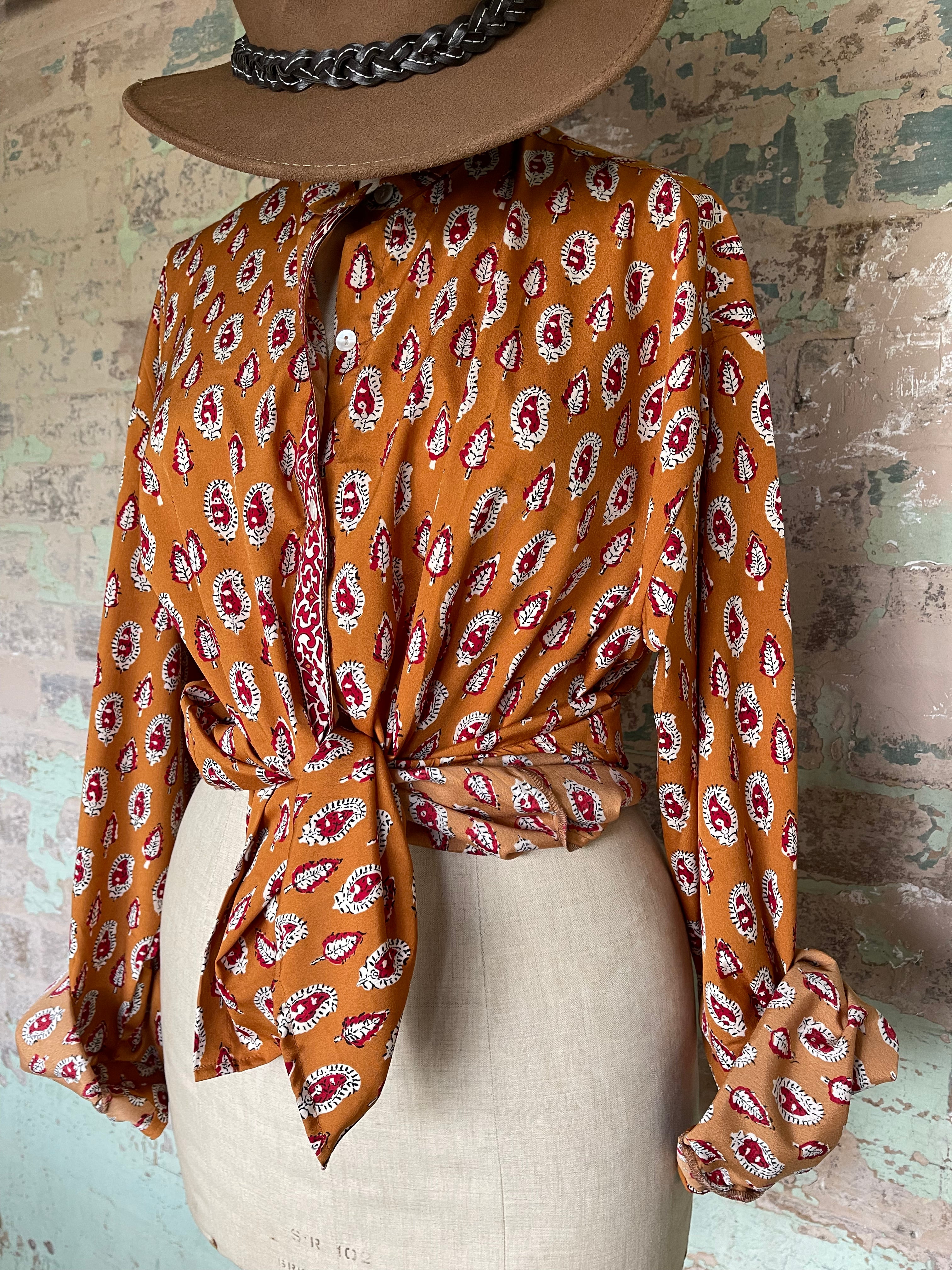 Womens Silk Shirt - Desert