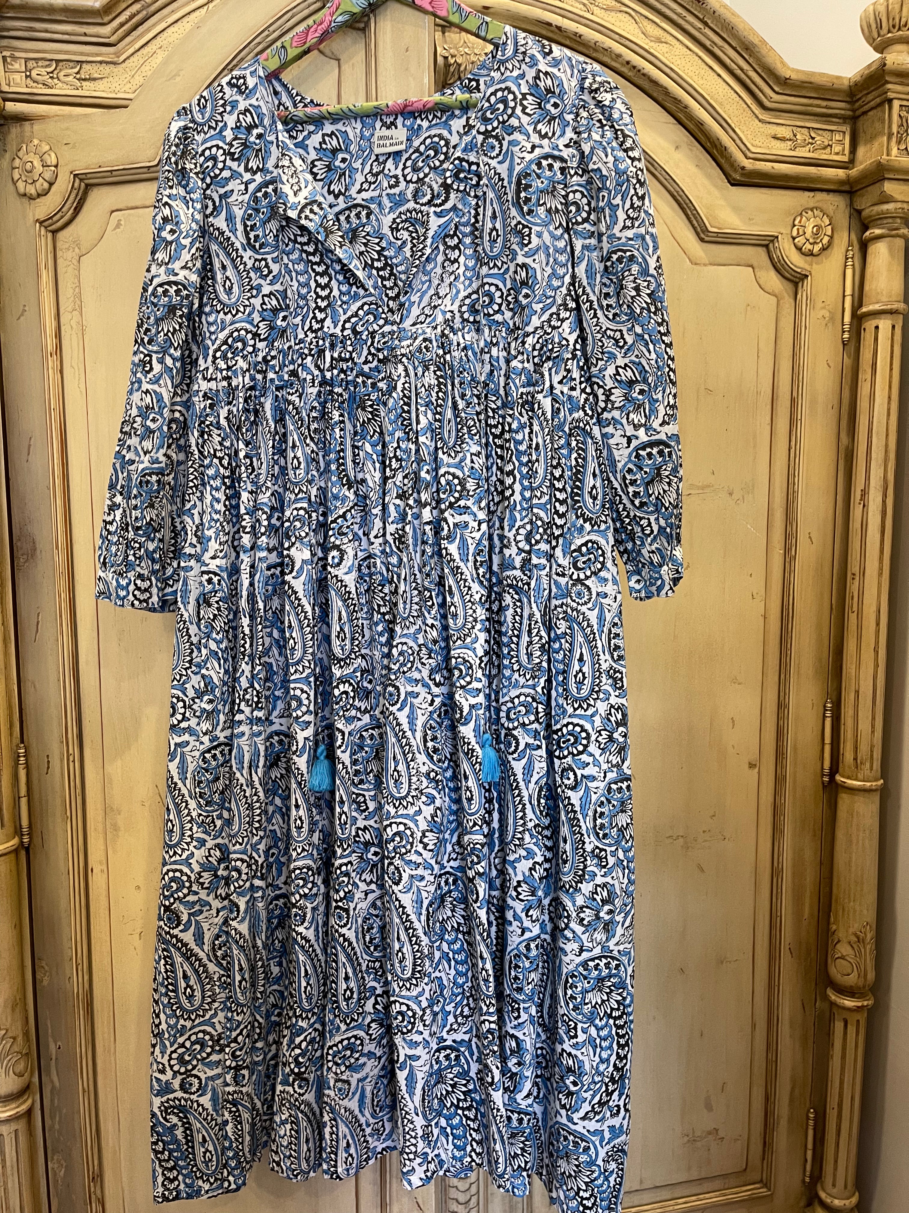 IIB BOHO DRESS - Blue Paisley