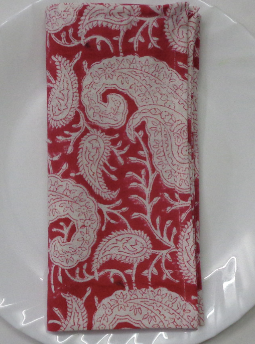 Napkins - Raspberry Paisley