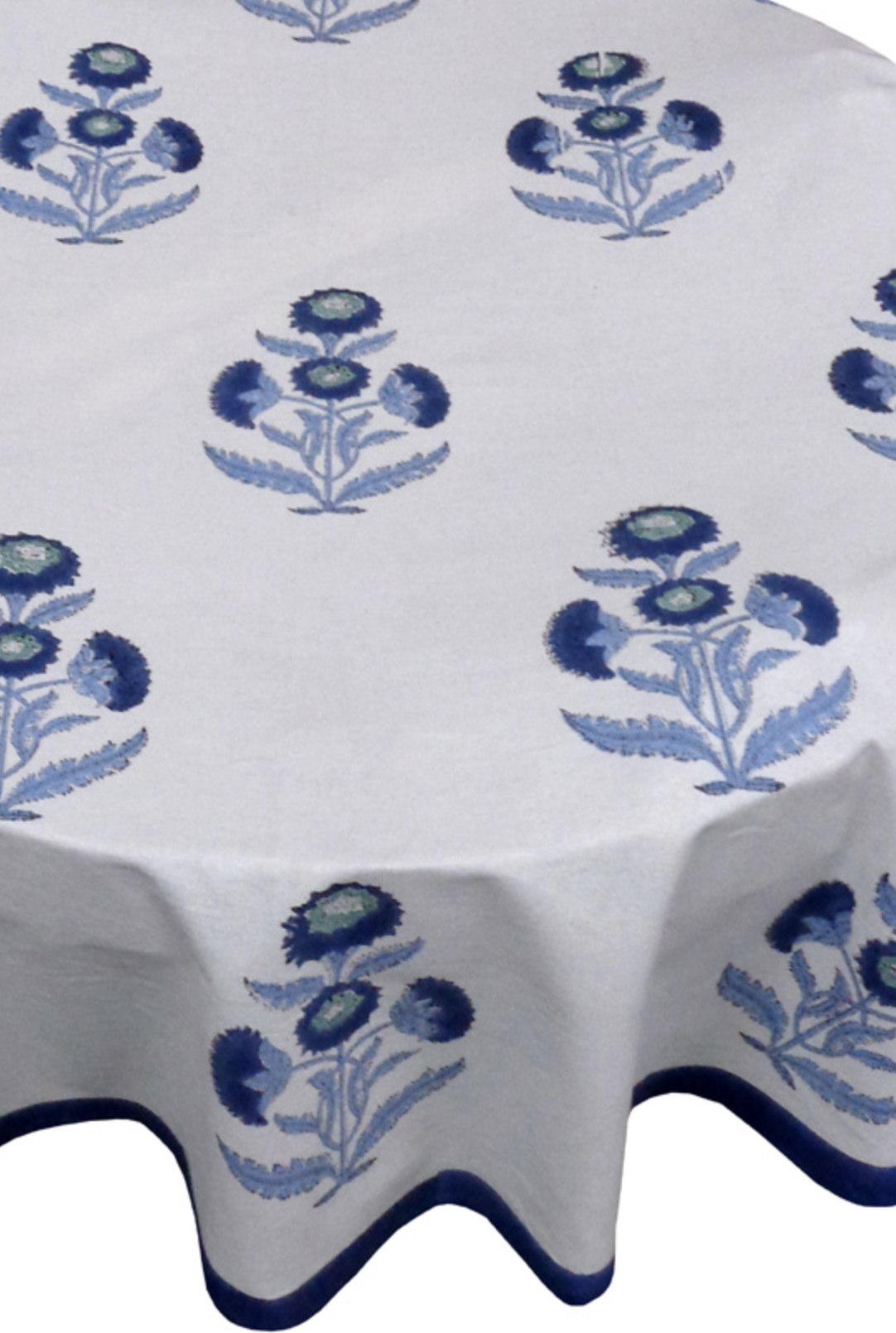 Tablecloth Round - Blue Marigold