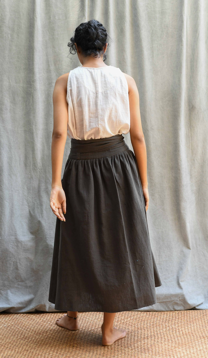 Wrap Skirt - Natural Dye Iron Grey