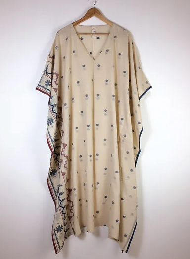 Long Jamdani Kaftan - Stone
