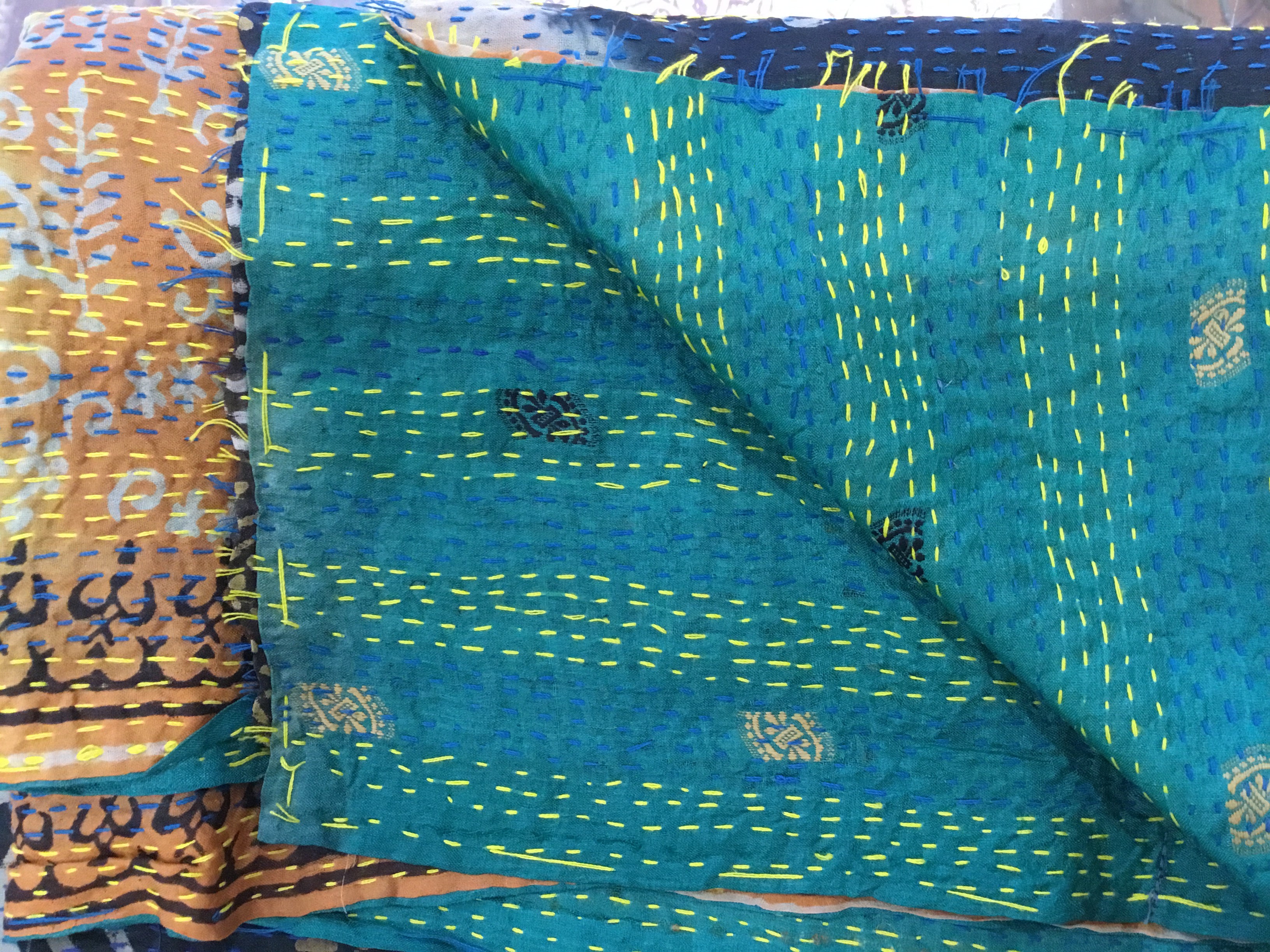 Vintage Silk Sari Scar f - Emerald Sun Temple