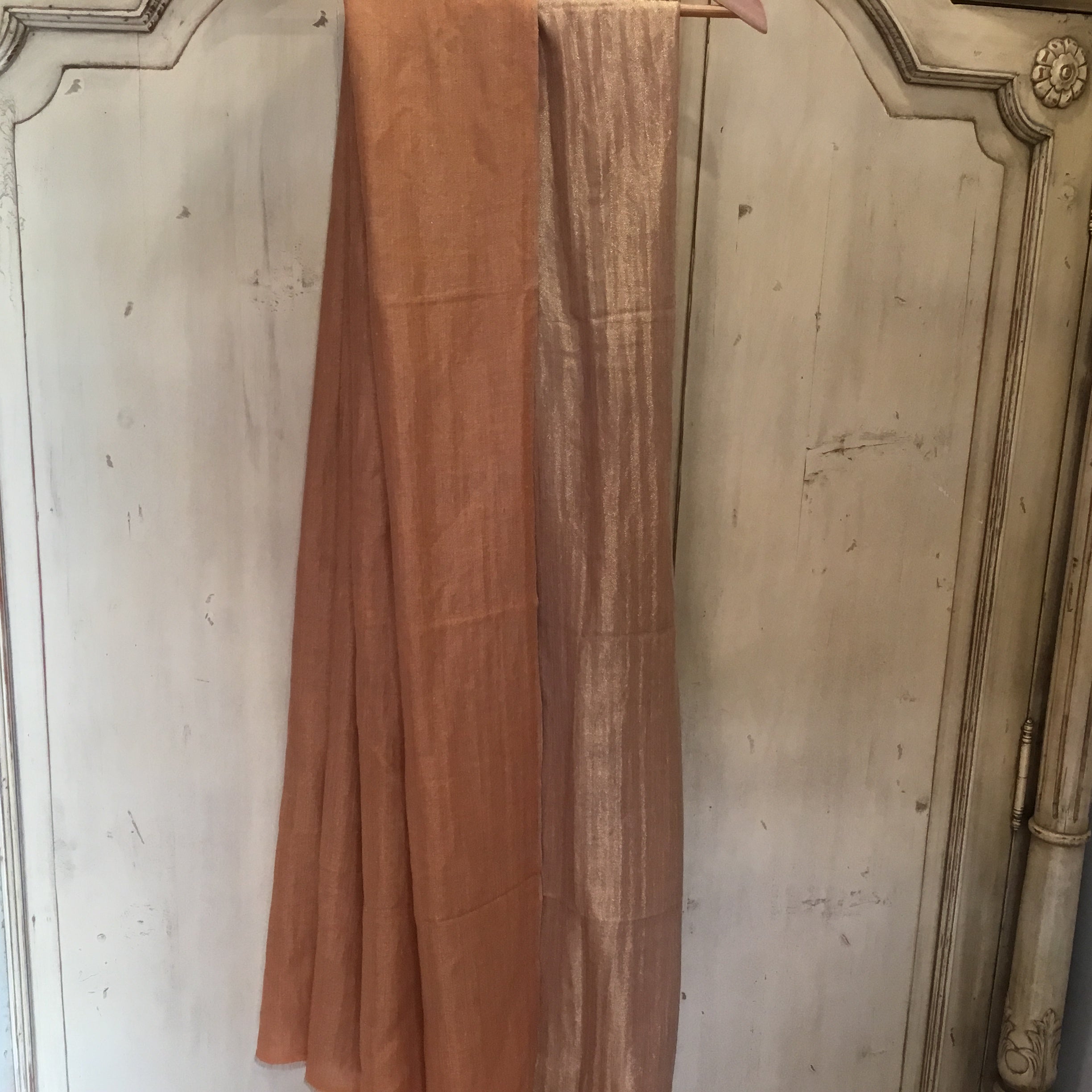 Pashmina Zari Wrap - Terracotta / Gold