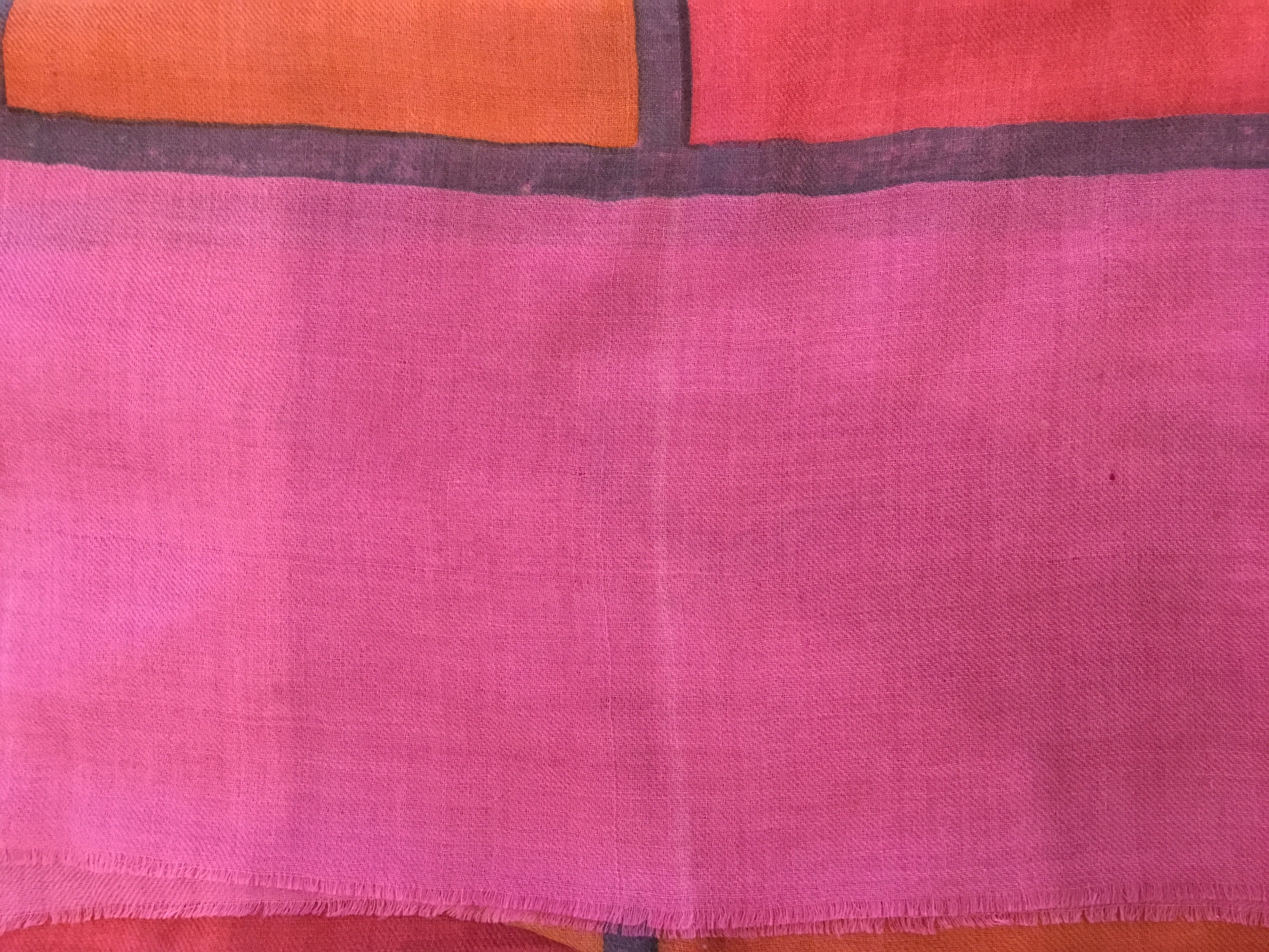 Cashmere Silk Box Scarf - Pink Sunset