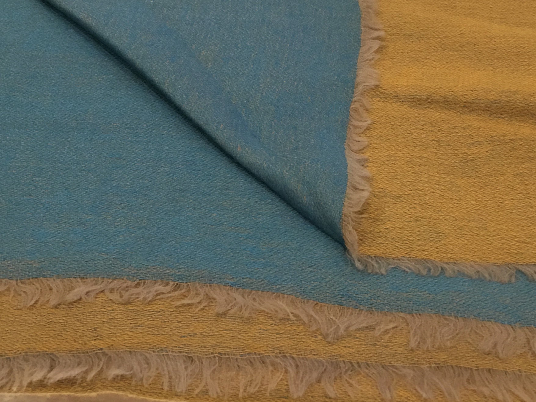 Cashmere Silk Duet Scarf - Turquoise/Ochre Success