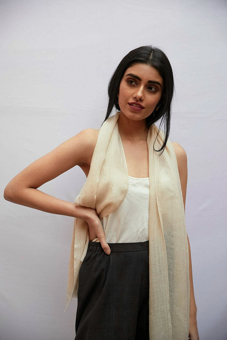 Pashmina Muffler Scarf - Natural Ivory