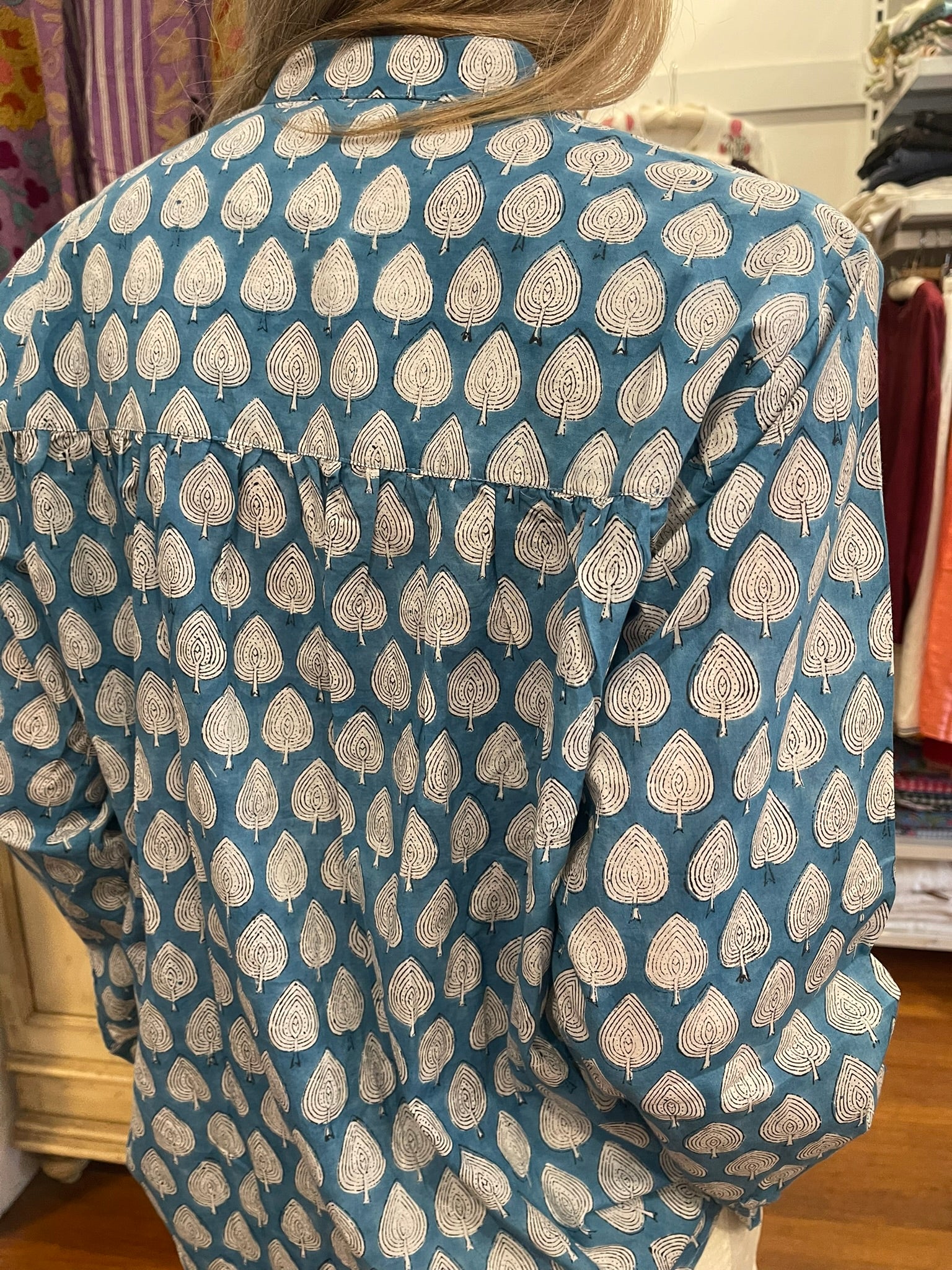 Handblock Printed Blouse - NORWEGIAN LAKE