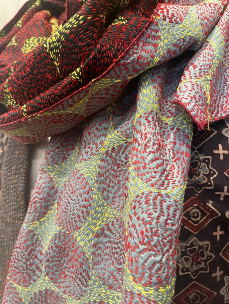 Kantha Silk Muffler - CIRCULAR PRESENCE