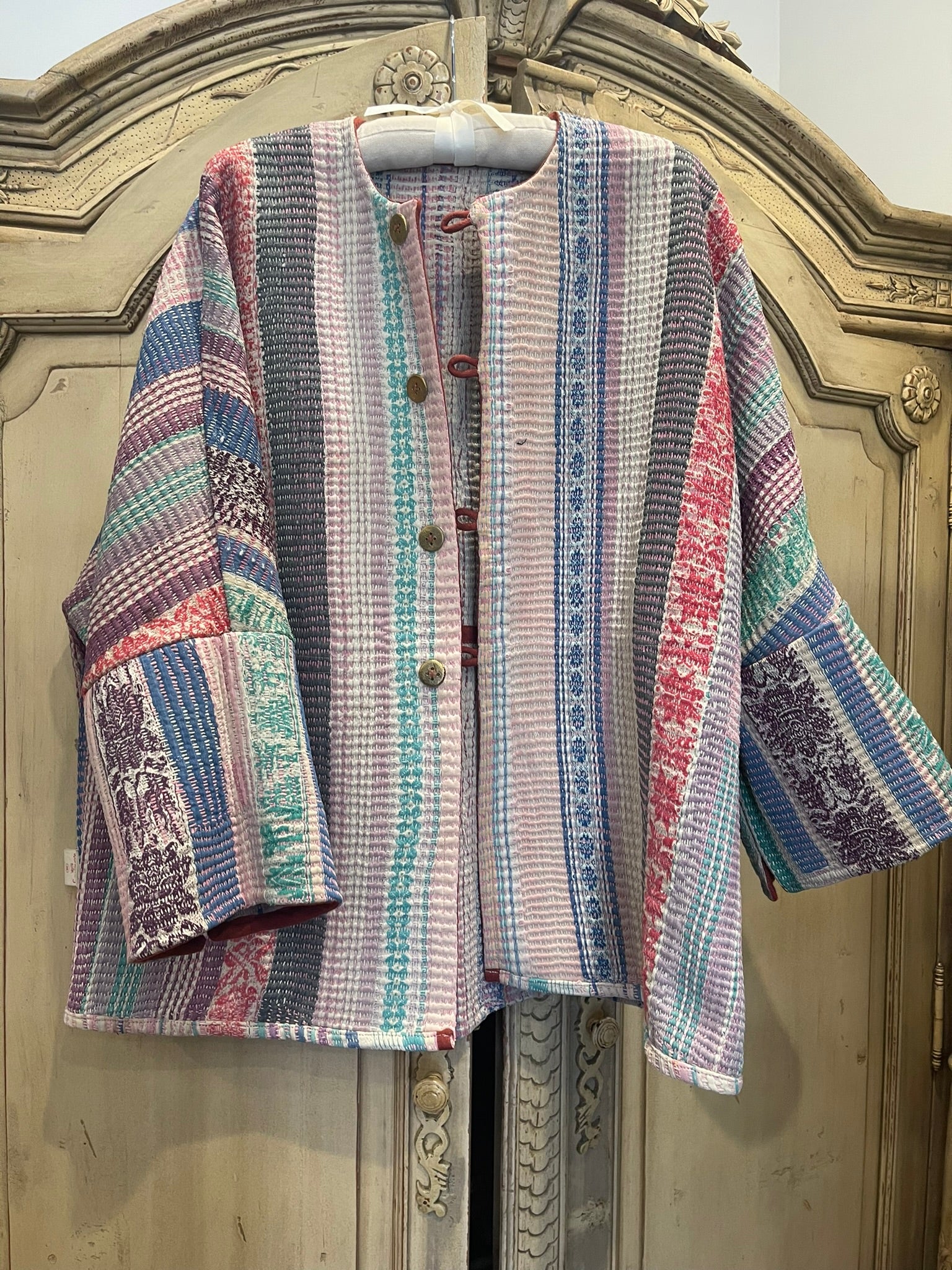 Reversible Vintage Kantha Jacket - COASTAL SUMMER