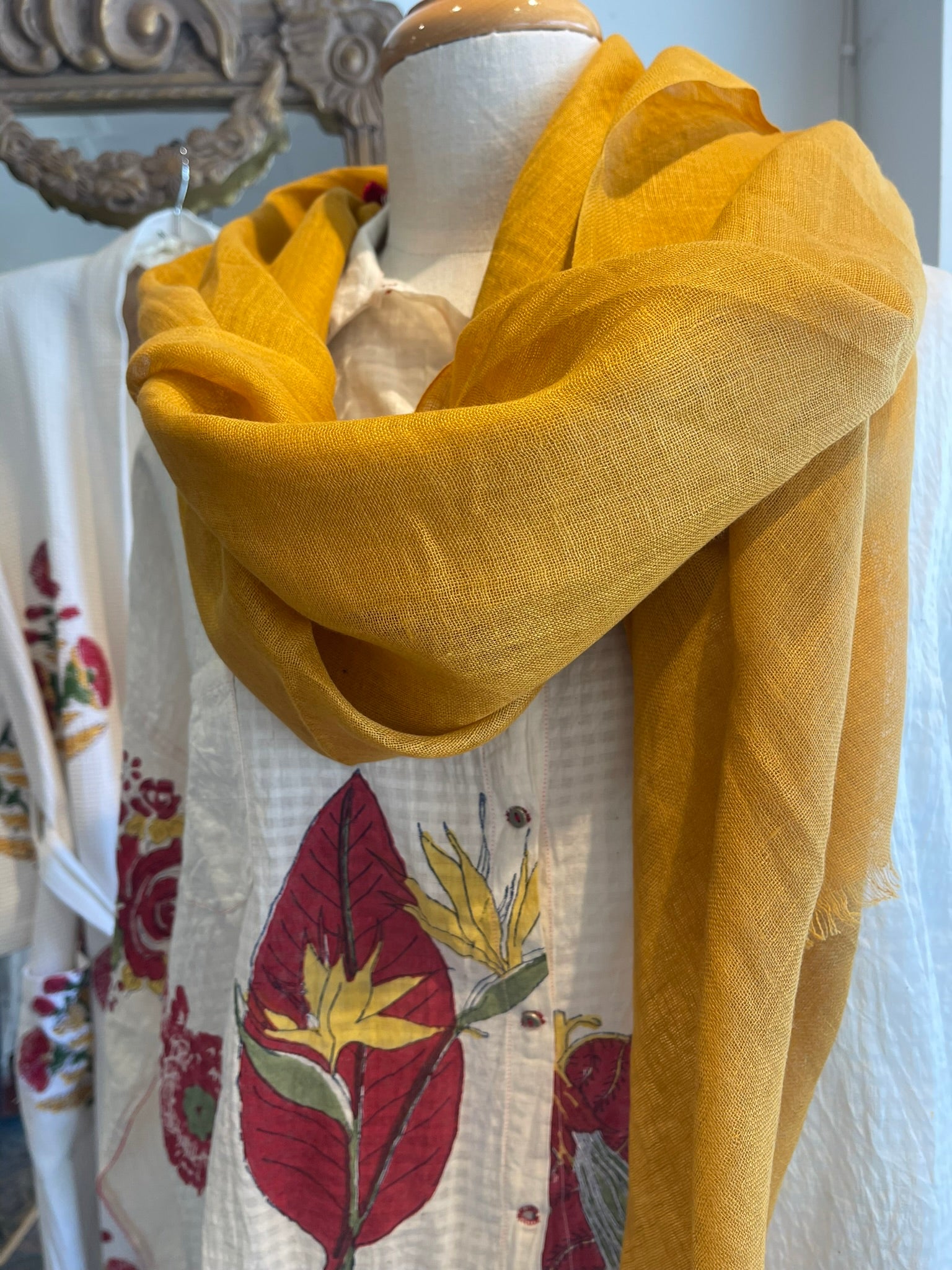 Linen Scarf - Mustard