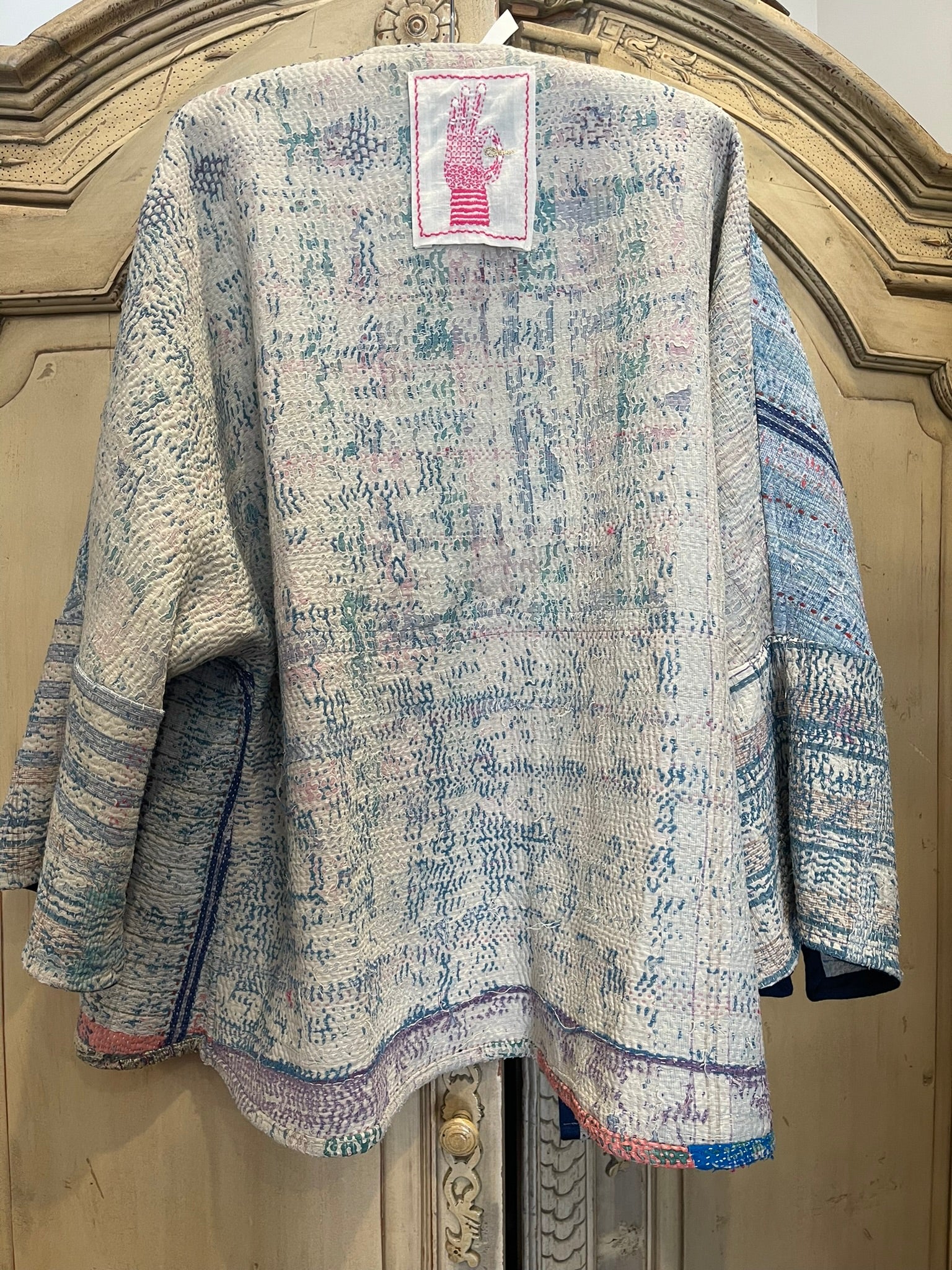 Reversible Vintage Kantha Jacket - CLOUDBURST