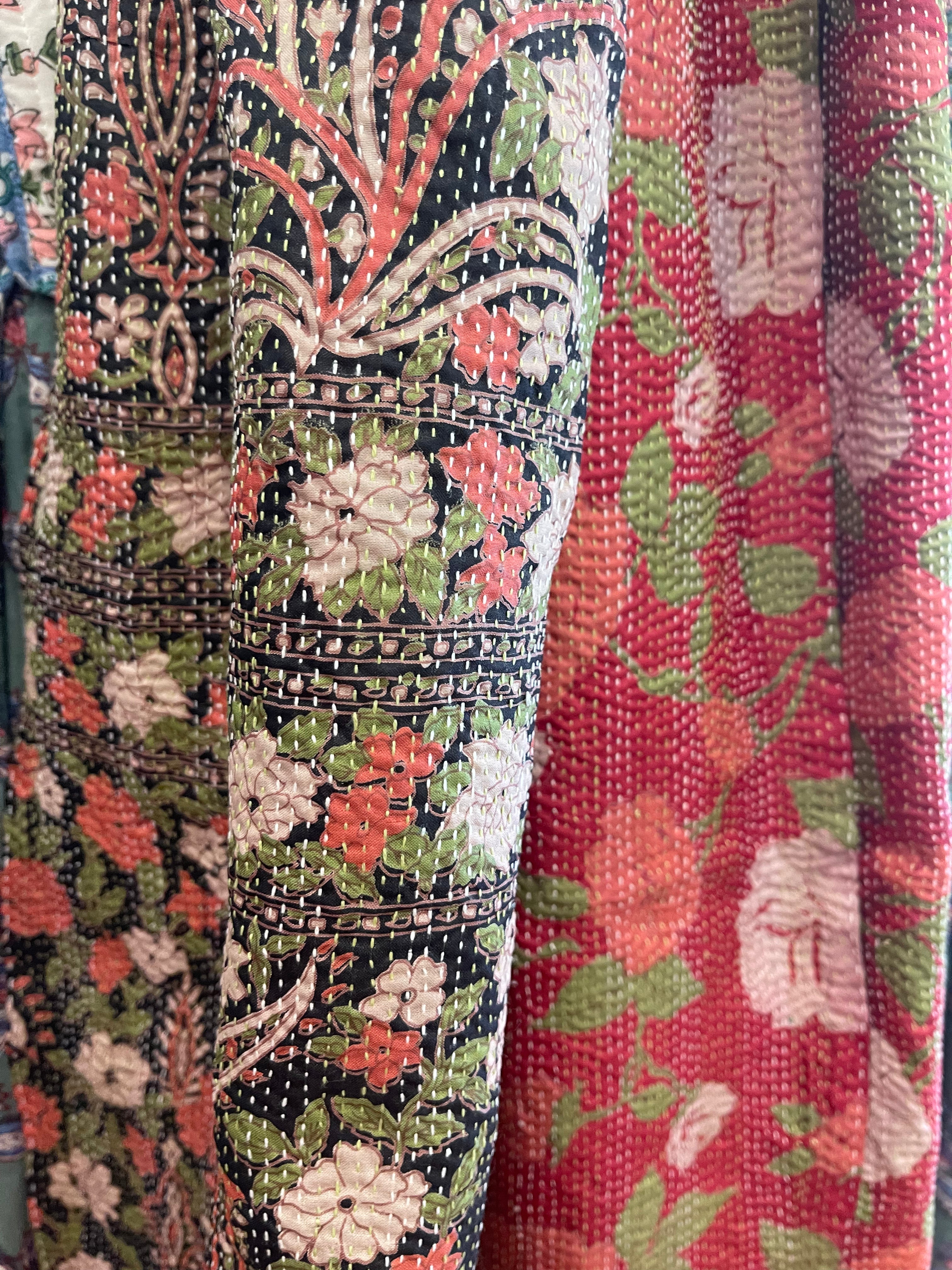 Kantha Silk Muffler - English Garden