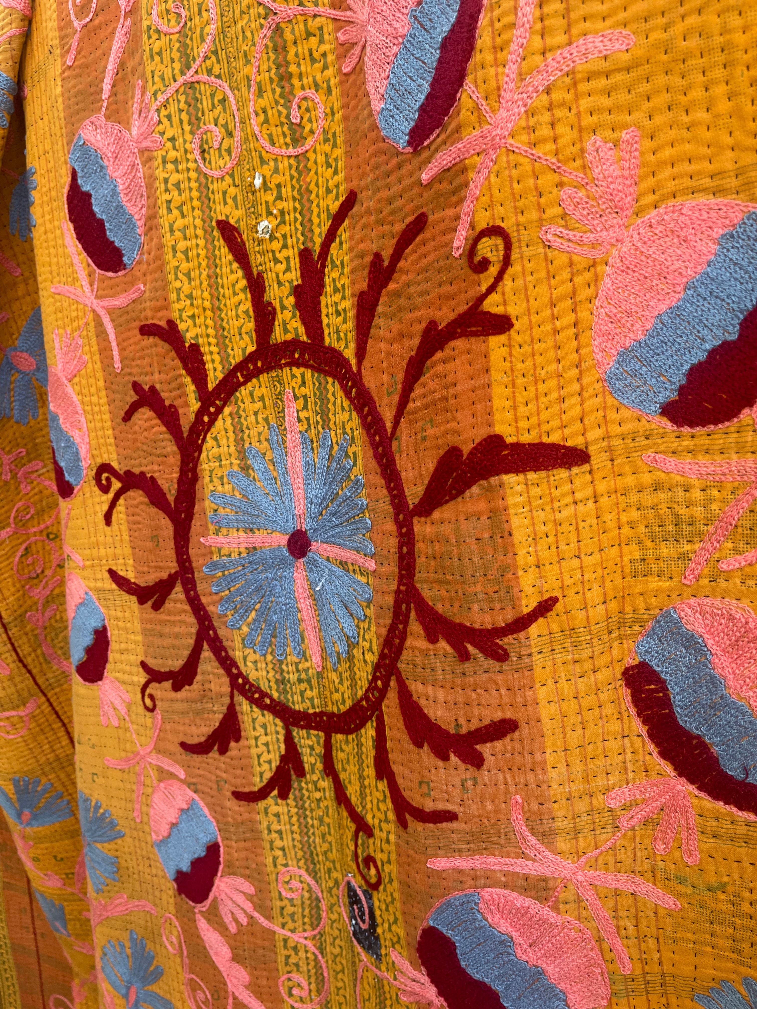 Suzani Vintage Kantha - CITRUS BLOSSOM