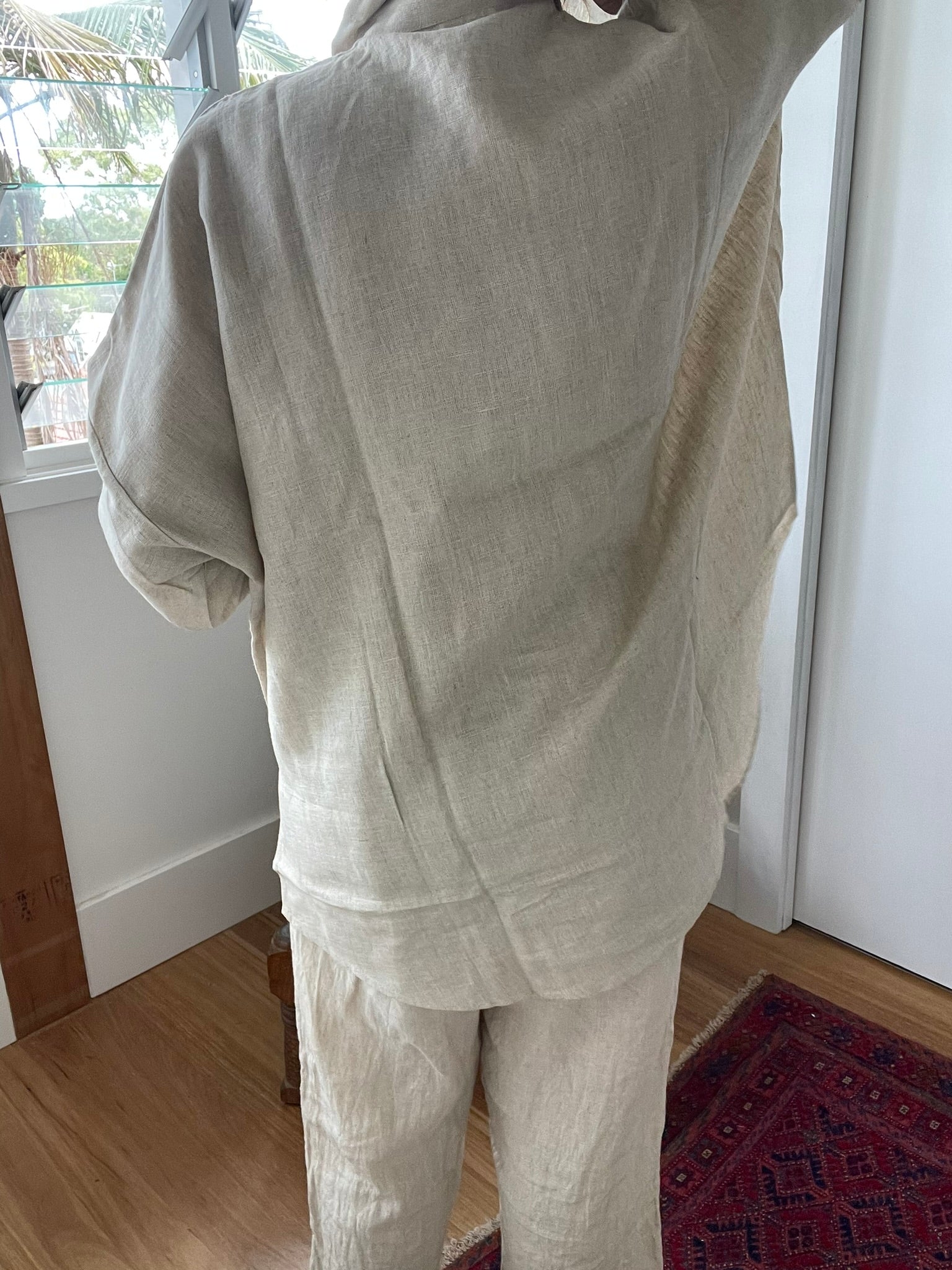 LINEN OVERSIZE SHIRT - Putty