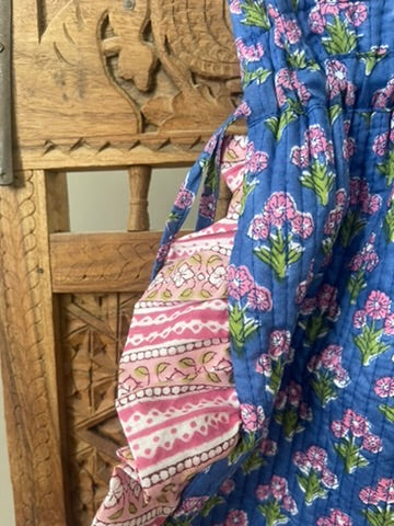 Quilted Block Print Tote - Nivi Garden