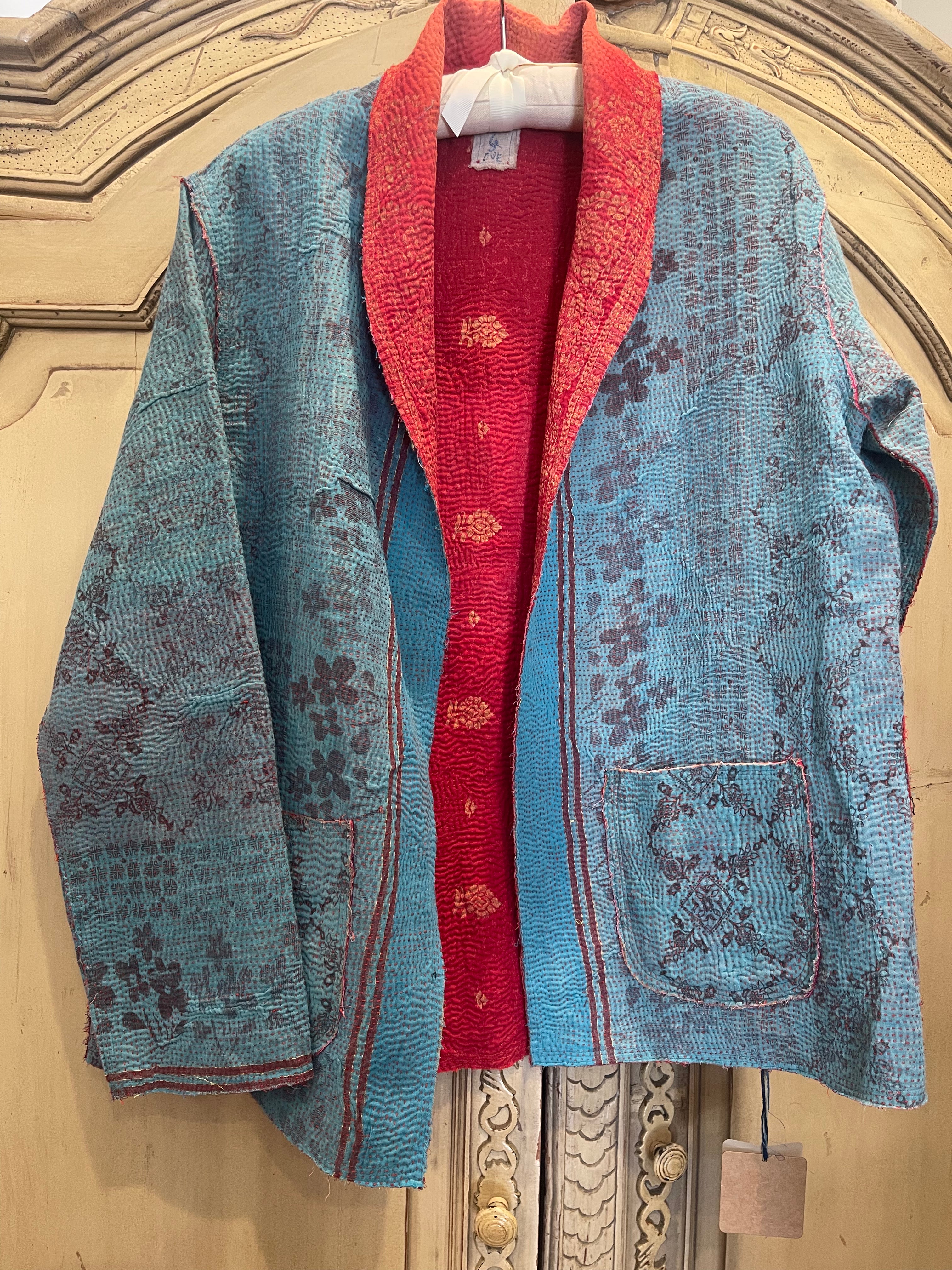 DVE Vintage Kantha Coat - TROPICAL LAGOON