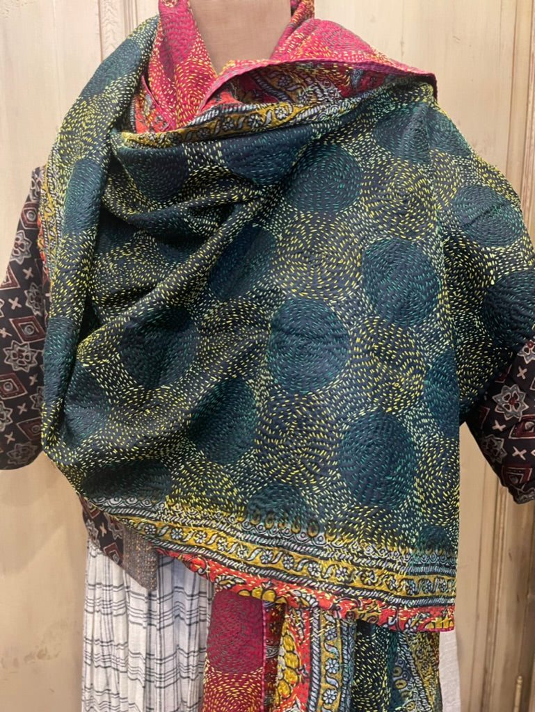 Kantha Silk Scarf - CIRCULAR FOREST