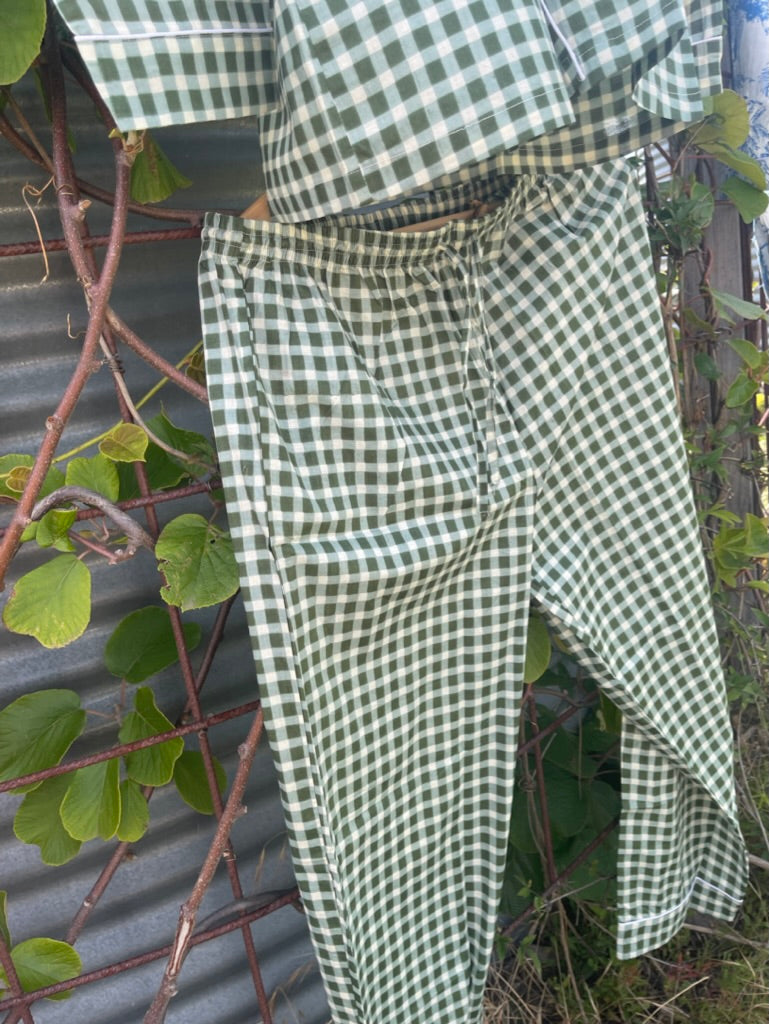 PYJAMAS Long - Green Gingham Check
