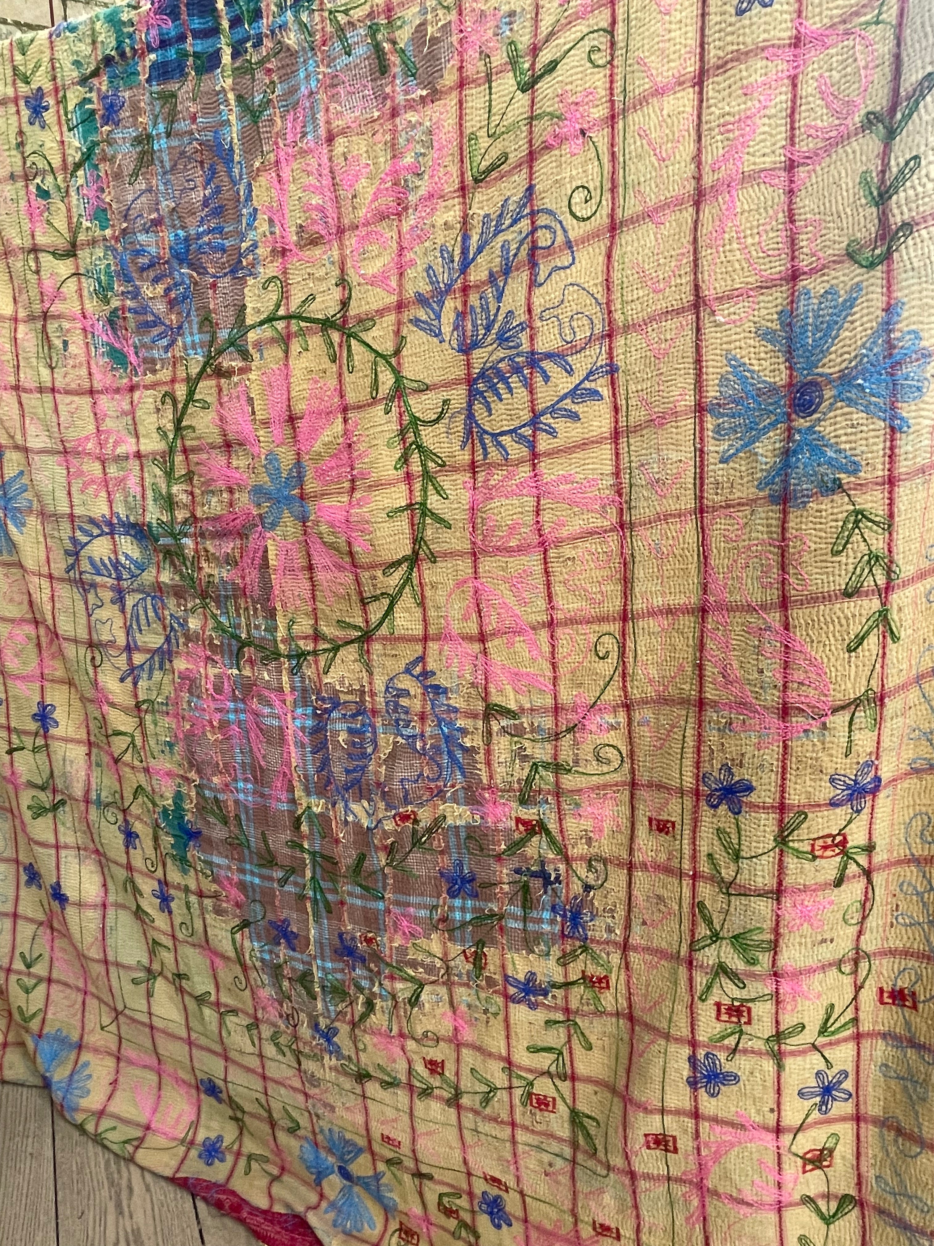 Suzani Vintage Kantha - COTTAGE GARDEN