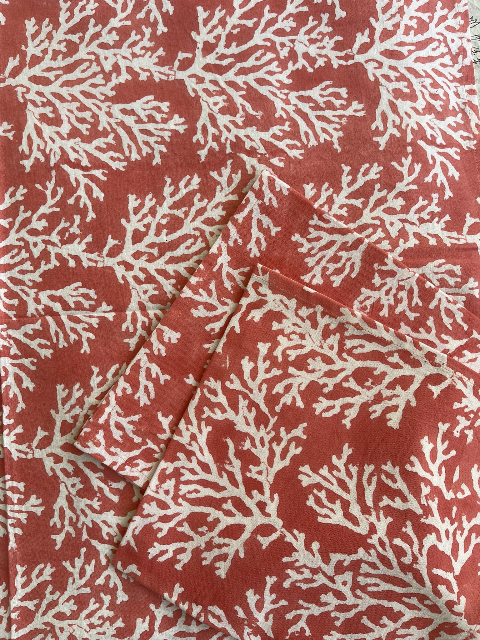 Tea Towel - Coral Jaipur Pink