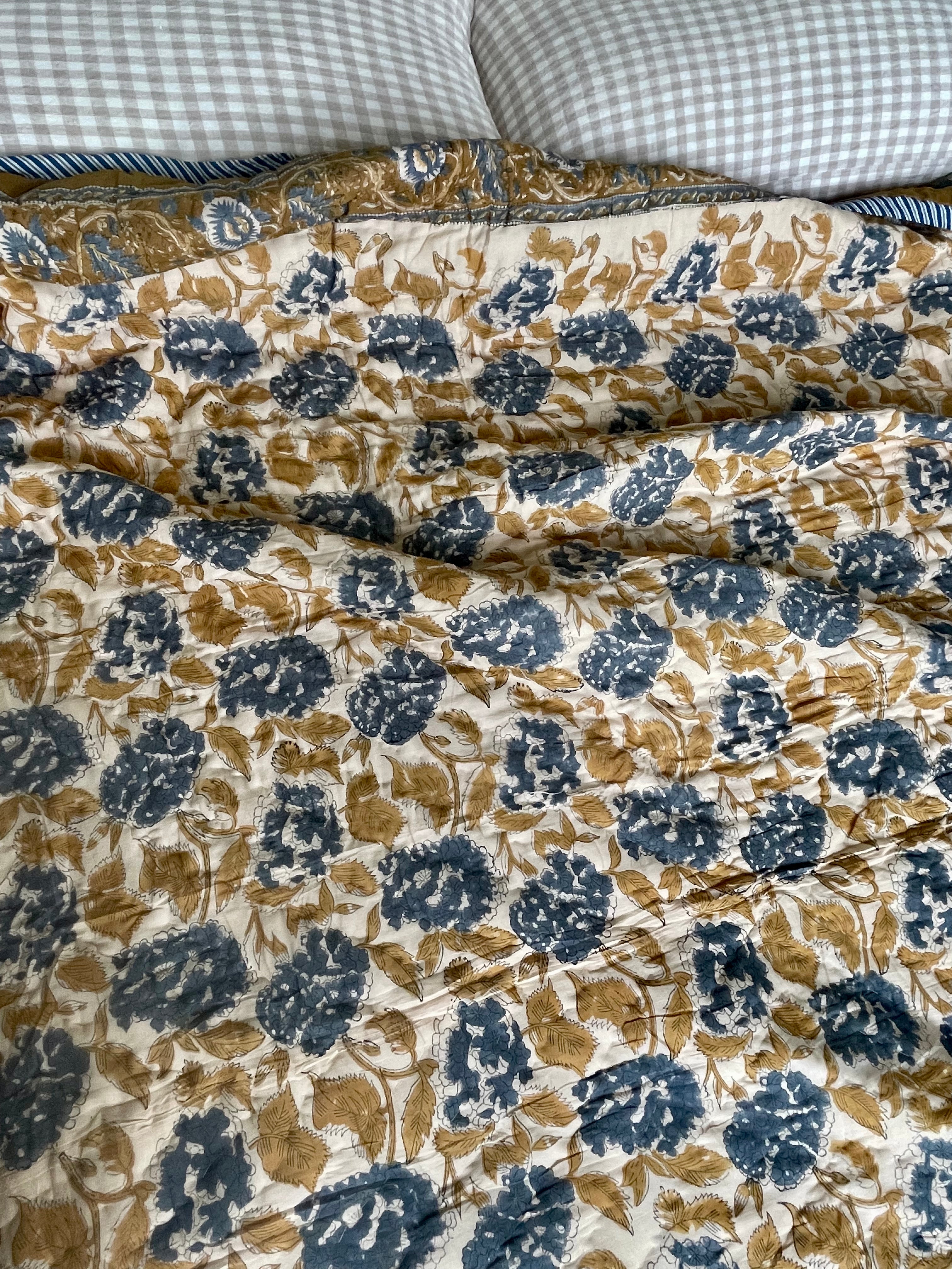 Jaipuri Cotton Quilt - AUTUMN HYDRANGEA