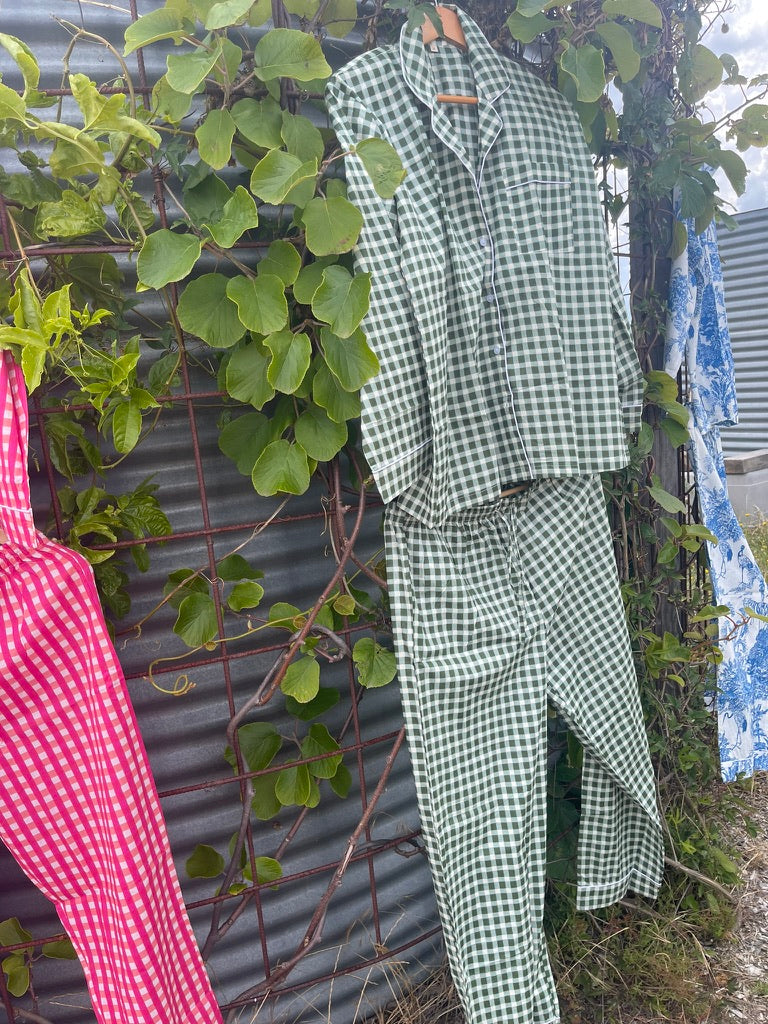 PYJAMAS Long - Green Gingham Check
