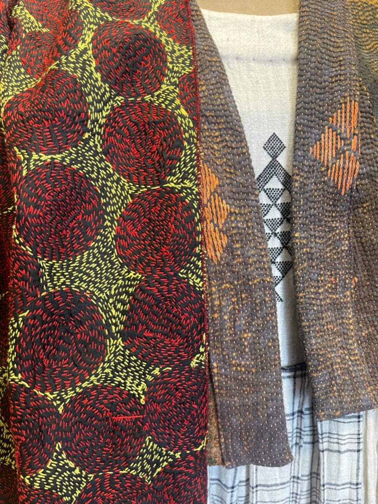 Kantha Silk Muffler - CIRCULAR PRESENCE