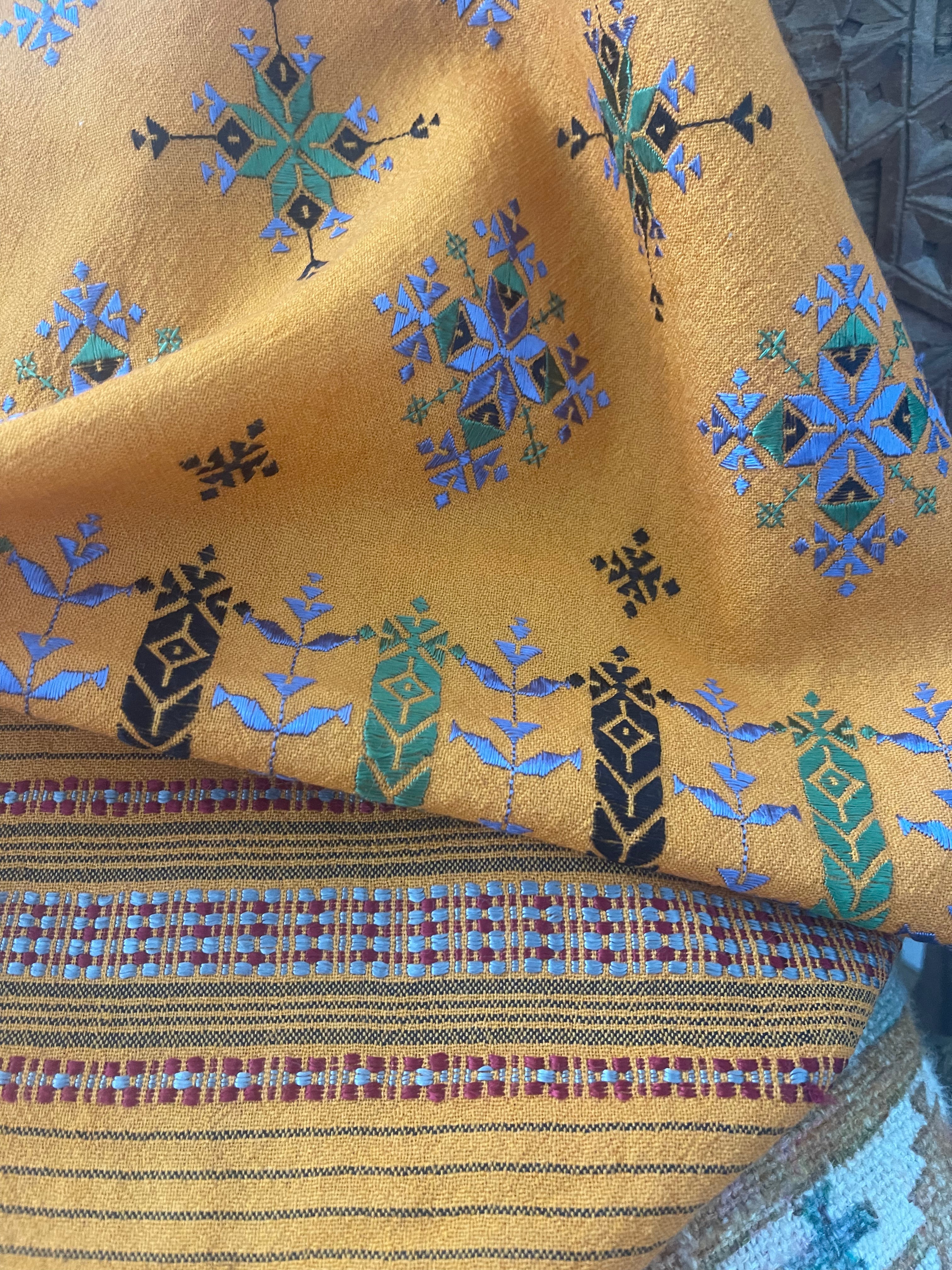 Soof Embroidered Wool Muffler - Rich Autumn