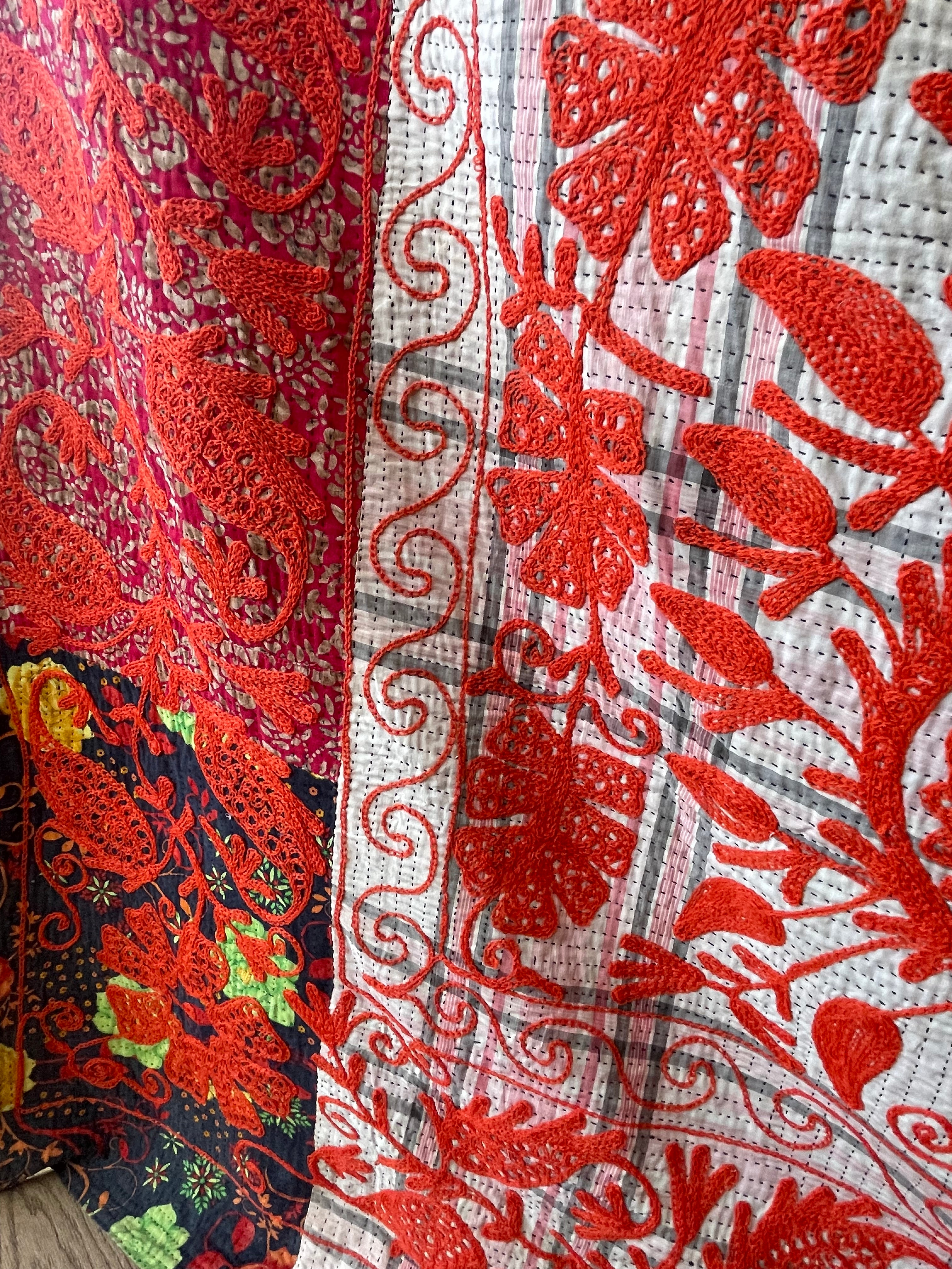 Suzani Vintage Kantha - OUTRAGEOUS ORANGE