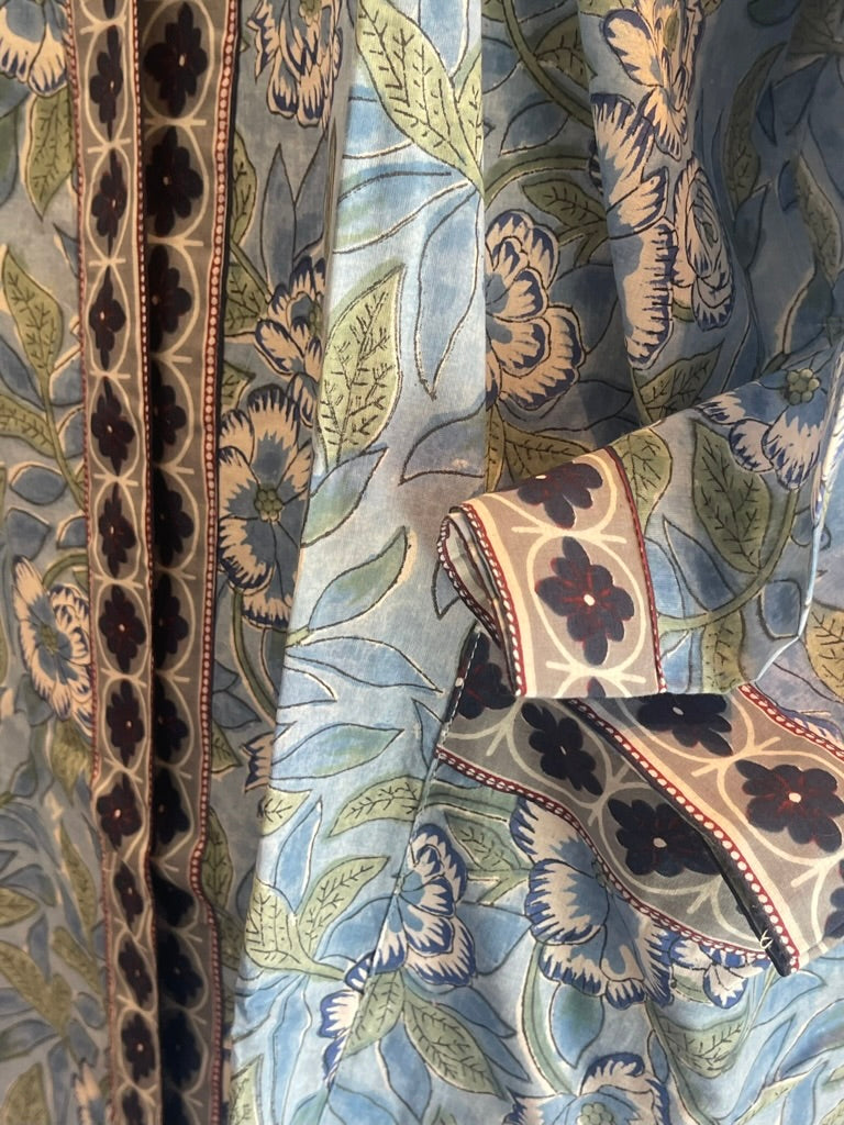 Cotton KIMONO - SKY Block print