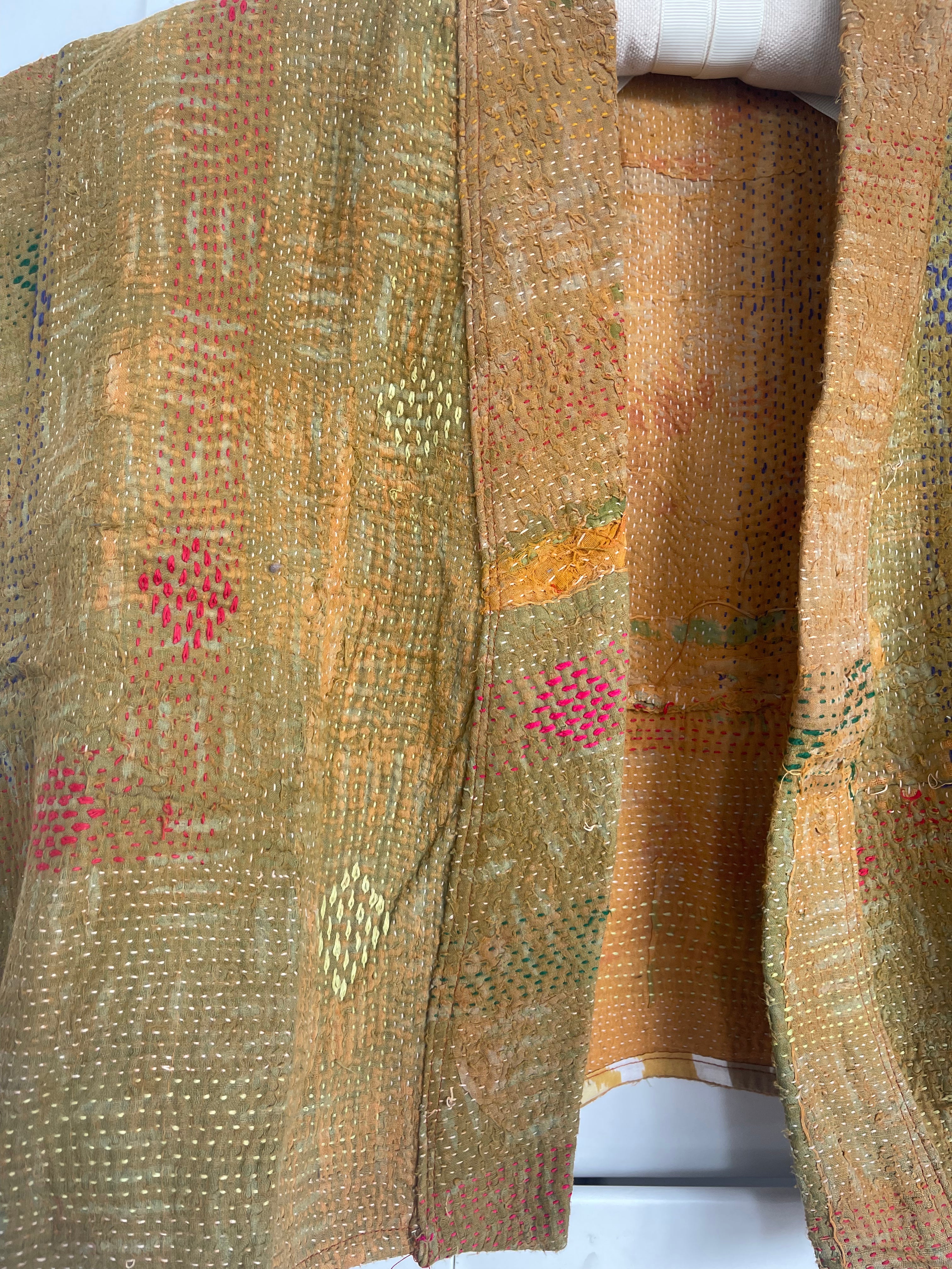 Capped Sleeve Top - Golden Kantha