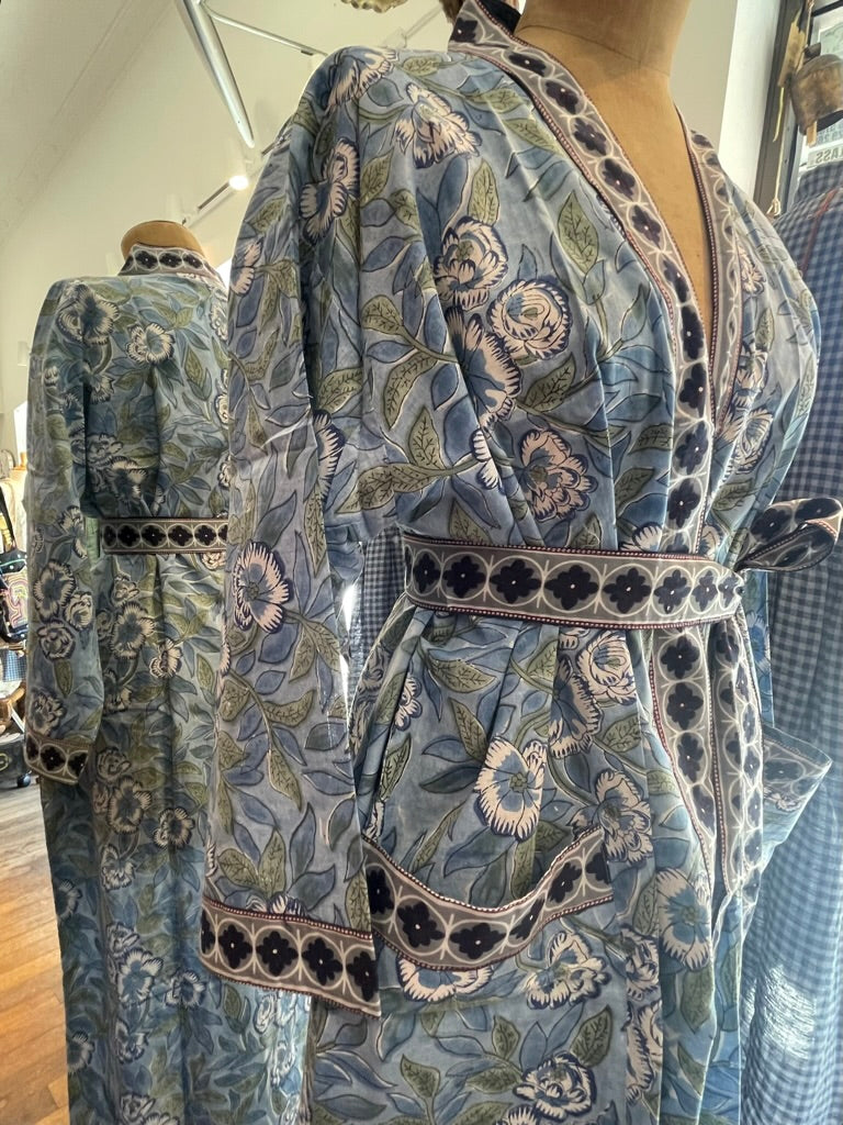 Cotton KIMONO - SKY Block print