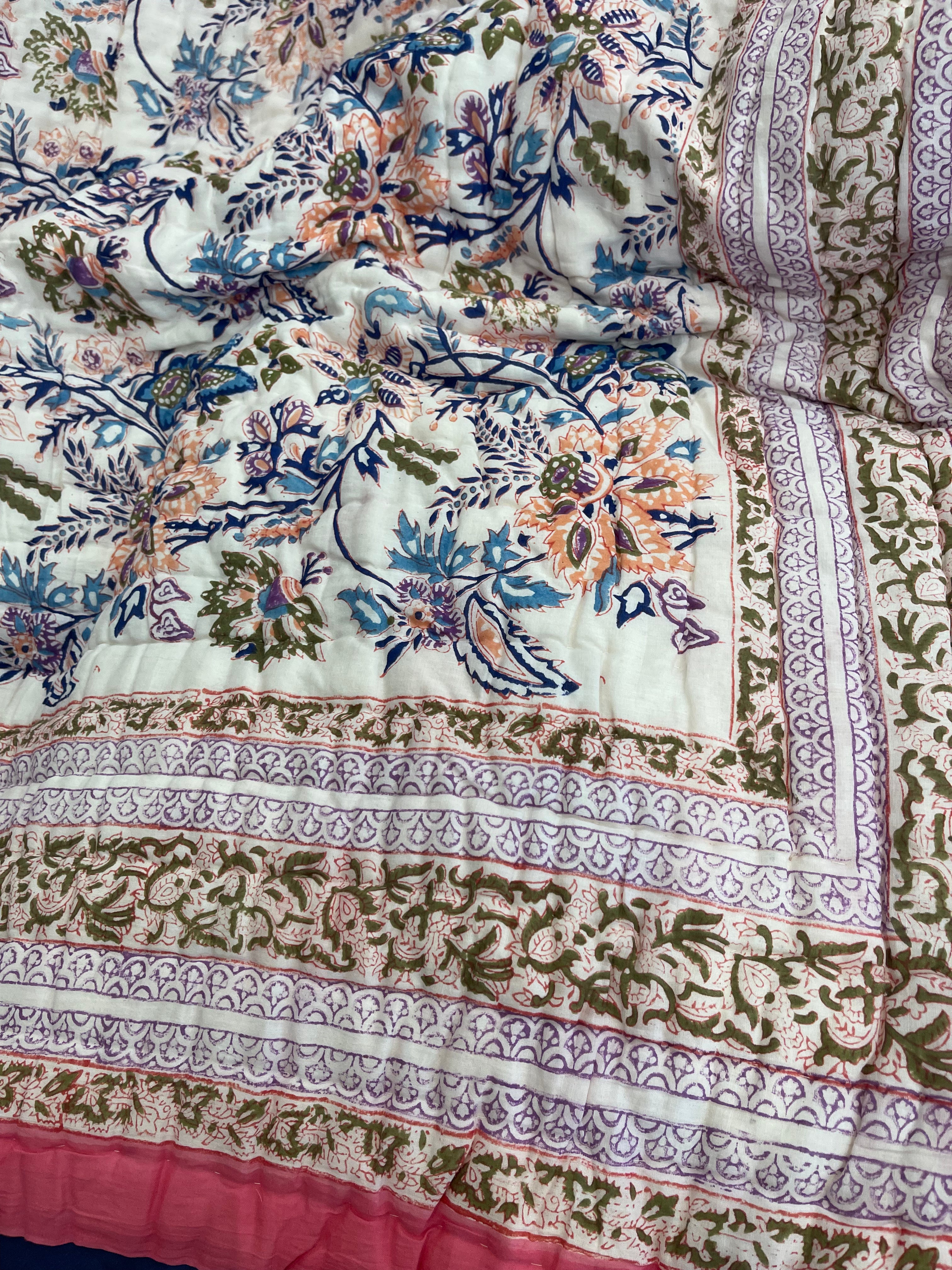 Jaipuri Cotton Quilt - Gardenesque