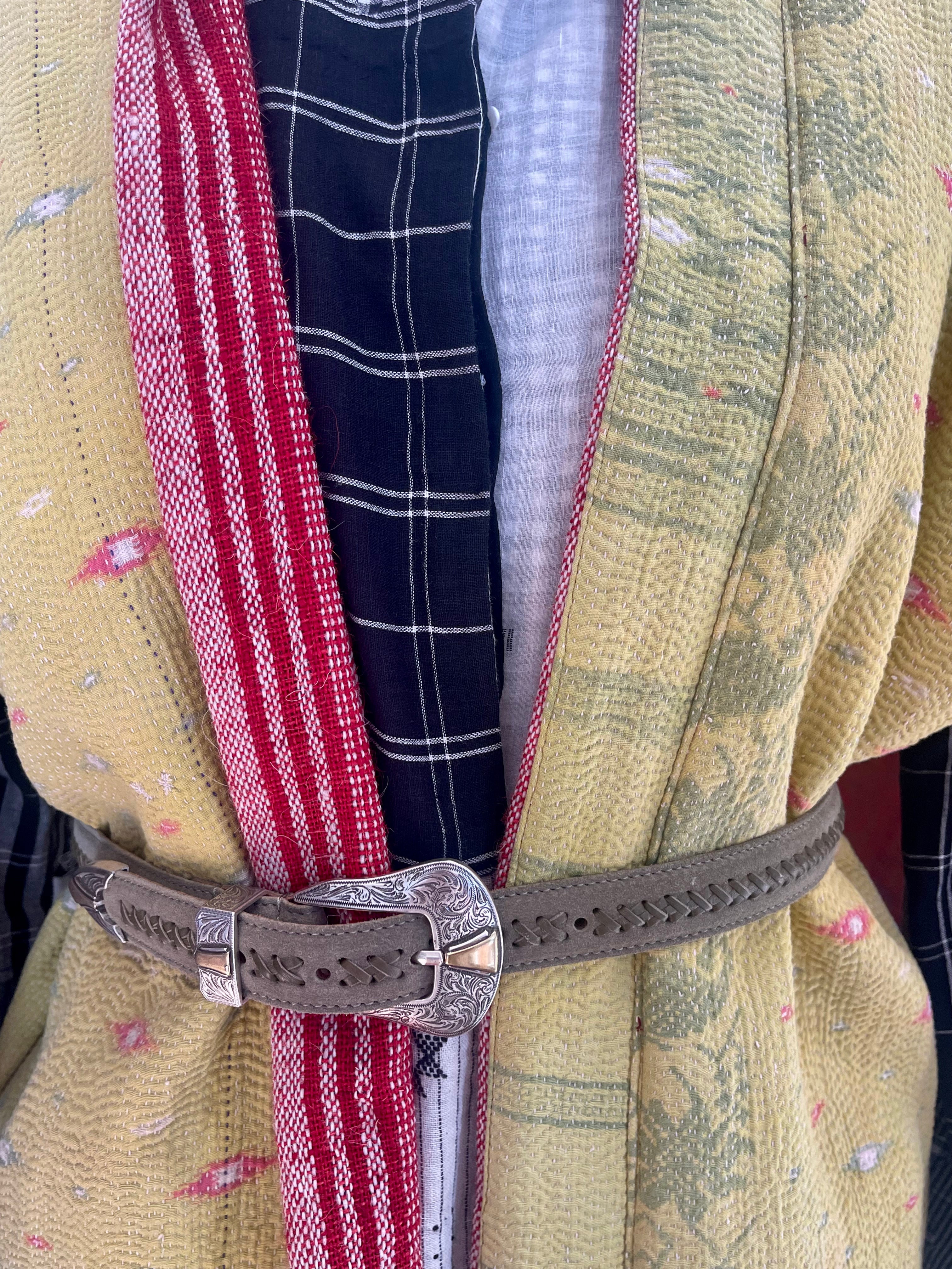 Desi Wool Jacket - Crimson Ikat