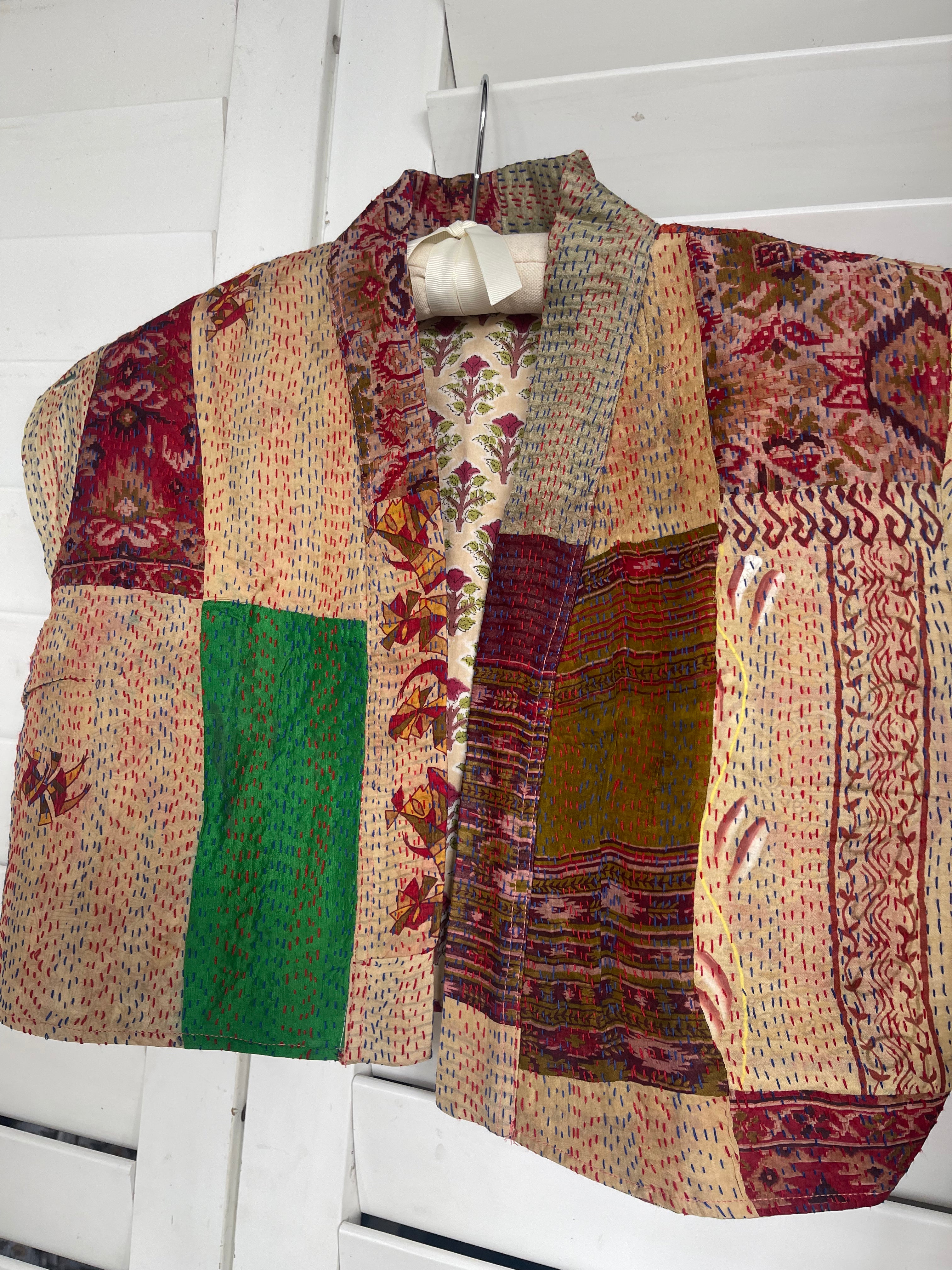 Capped Sleeve Top - Silk Patchwork