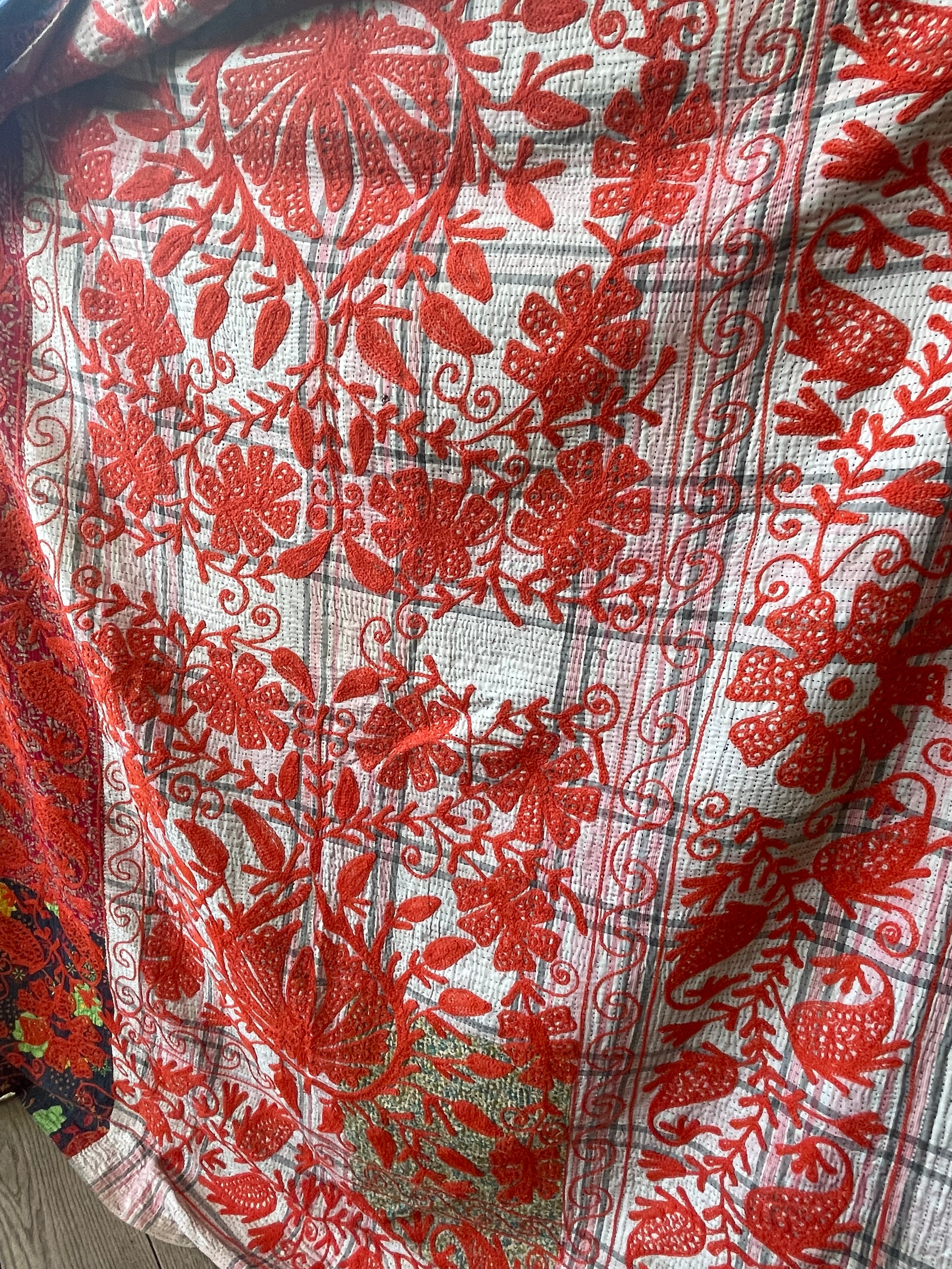 Suzani Vintage Kantha - OUTRAGEOUS ORANGE